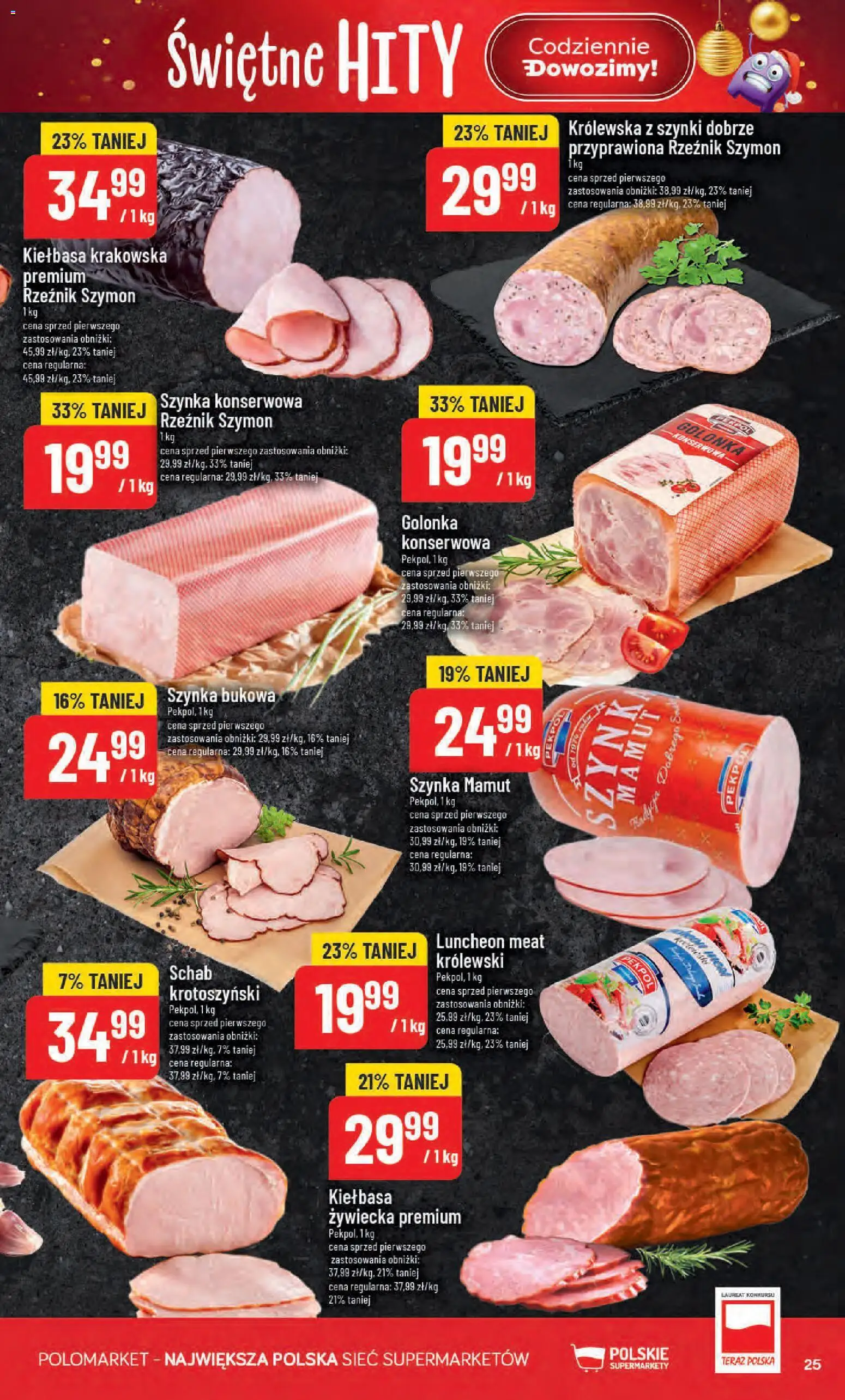 POLOmarket Black Friday od 26.11.2025 | Strona: 25 | Produkty: Kiełbasa, Schab, Szynka, Kiełbasa krakowska