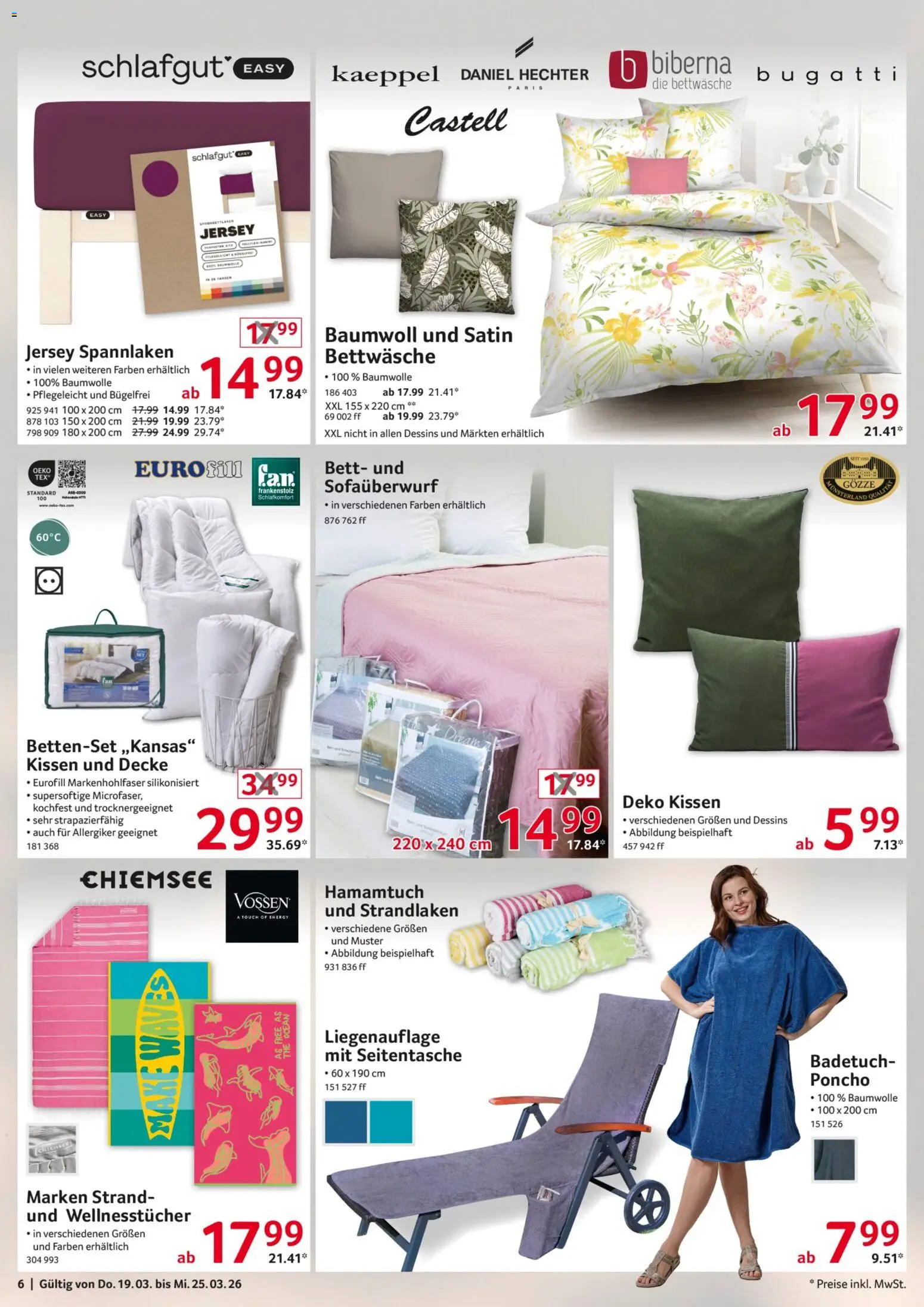 Selgros Non Food – gültig ab 19.03.2026 | Seite: 6 | Produkte: Poncho, Bett, Bettwäsche, Bettenset