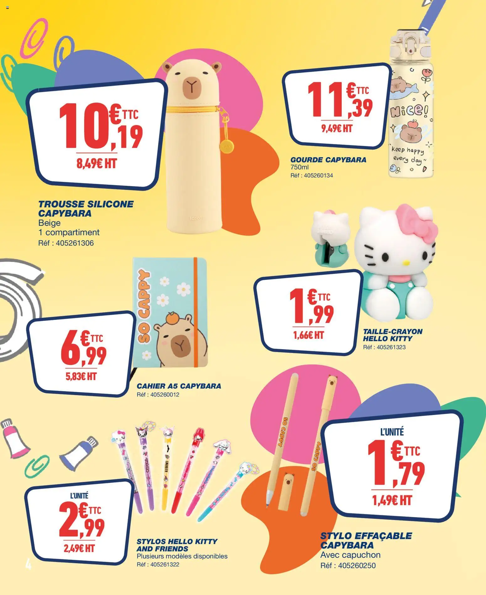 {H1} | Page: 4 | Produits: Gourde, Stylo