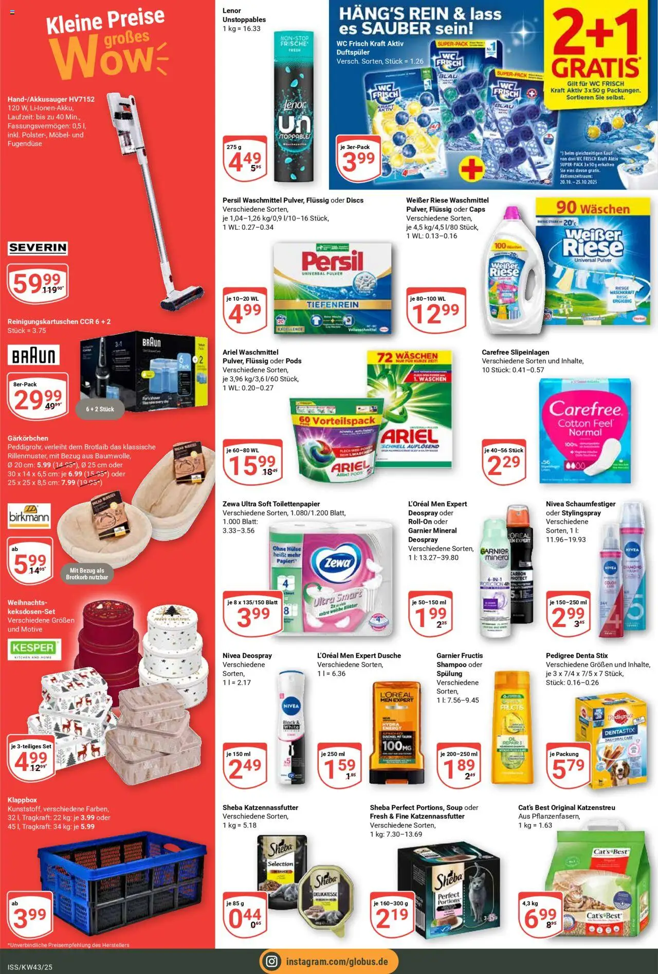 Globus Prospekt 	 – gültig ab 20.10.2025 | Seite: 4 | Produkte: Lenor, Shampoo, Deospray, Persil