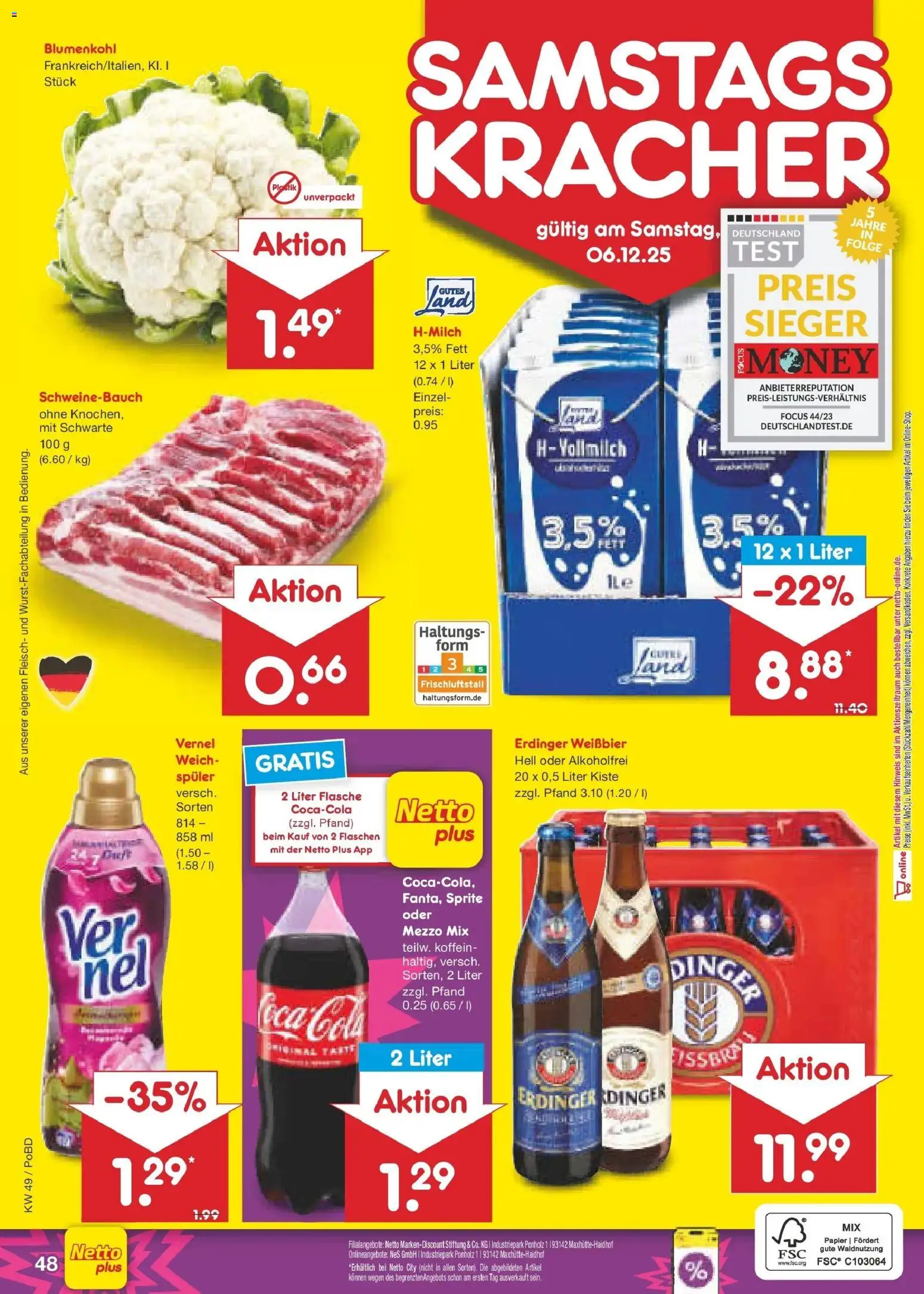 Netto Marken-Discount prospekt Regensburg	 – gültig ab 01.12.2025 | Seite: 51 | Produkte: Mezzo mix, Erdinger, Cola, Weißbier