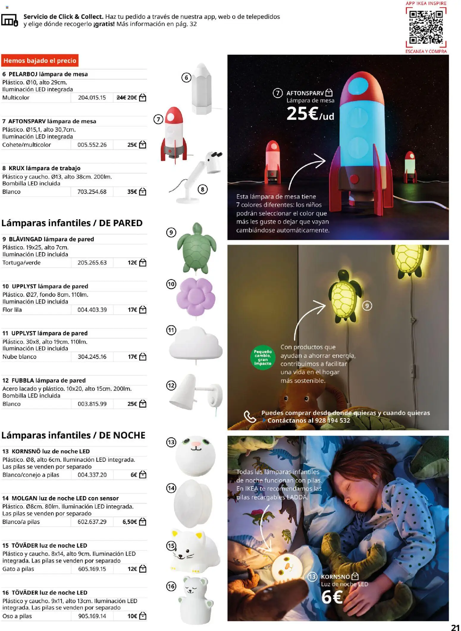 Catálogo IKEA Iluminación y hogar inteligente │ válido desde el 06.03.2026 | Página: 21 | Productos: Galette de chaise, Mesa, Απορρυπαντικό ρούχων σε σκόνη, Lámpara