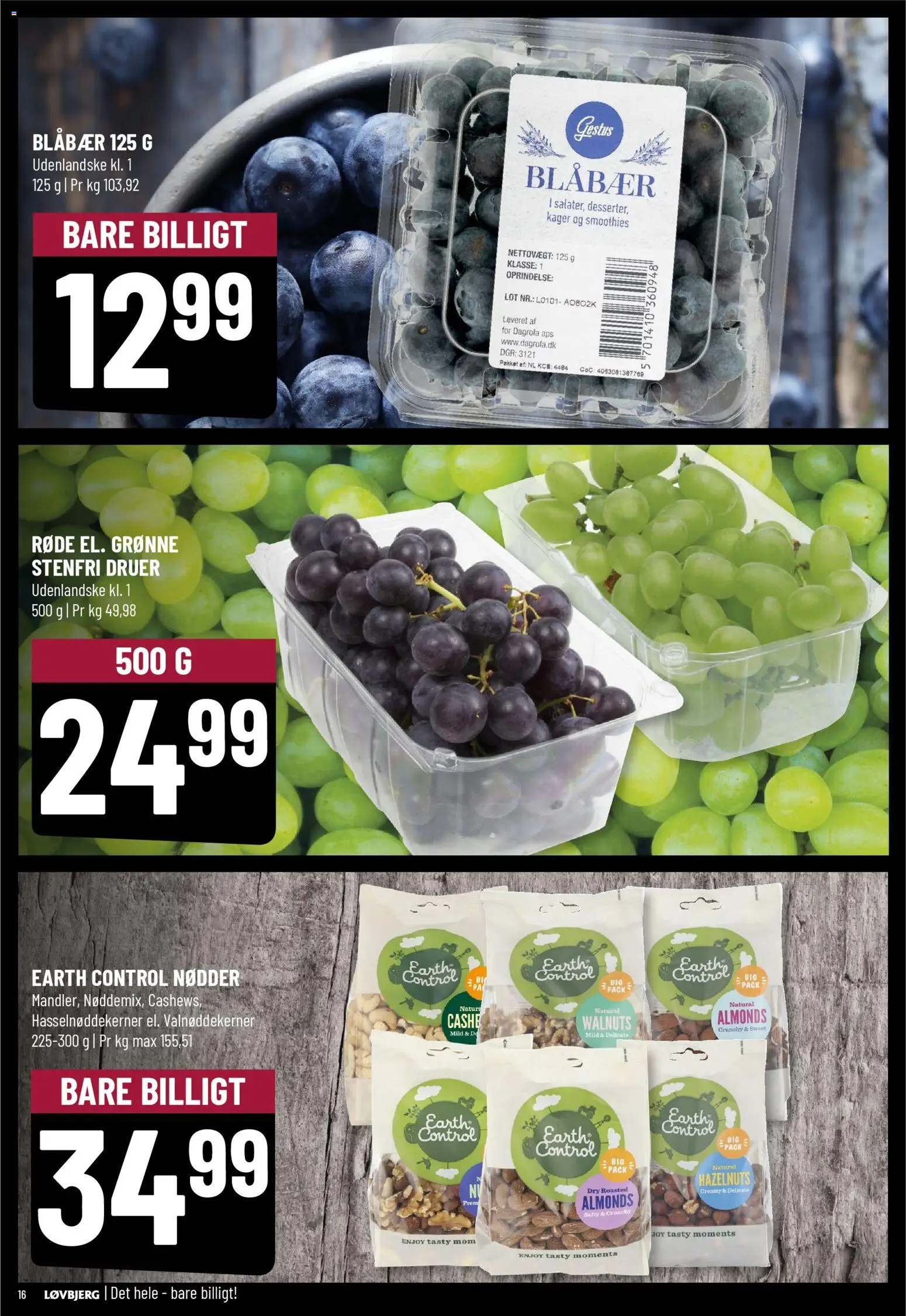 Løvbjerg tilbudsavis – gyldig fra 31.10.2025 | Side: 16 | Produkter: Blåbær, Nødder, Kager