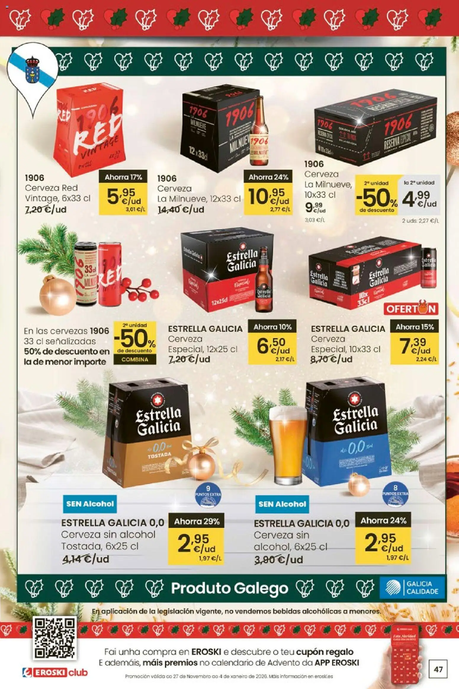 Eroski - Center │ válido desde el 18.12.2025 | Página: 47 | Productos: Cerveza sin alcohol, Cerveza