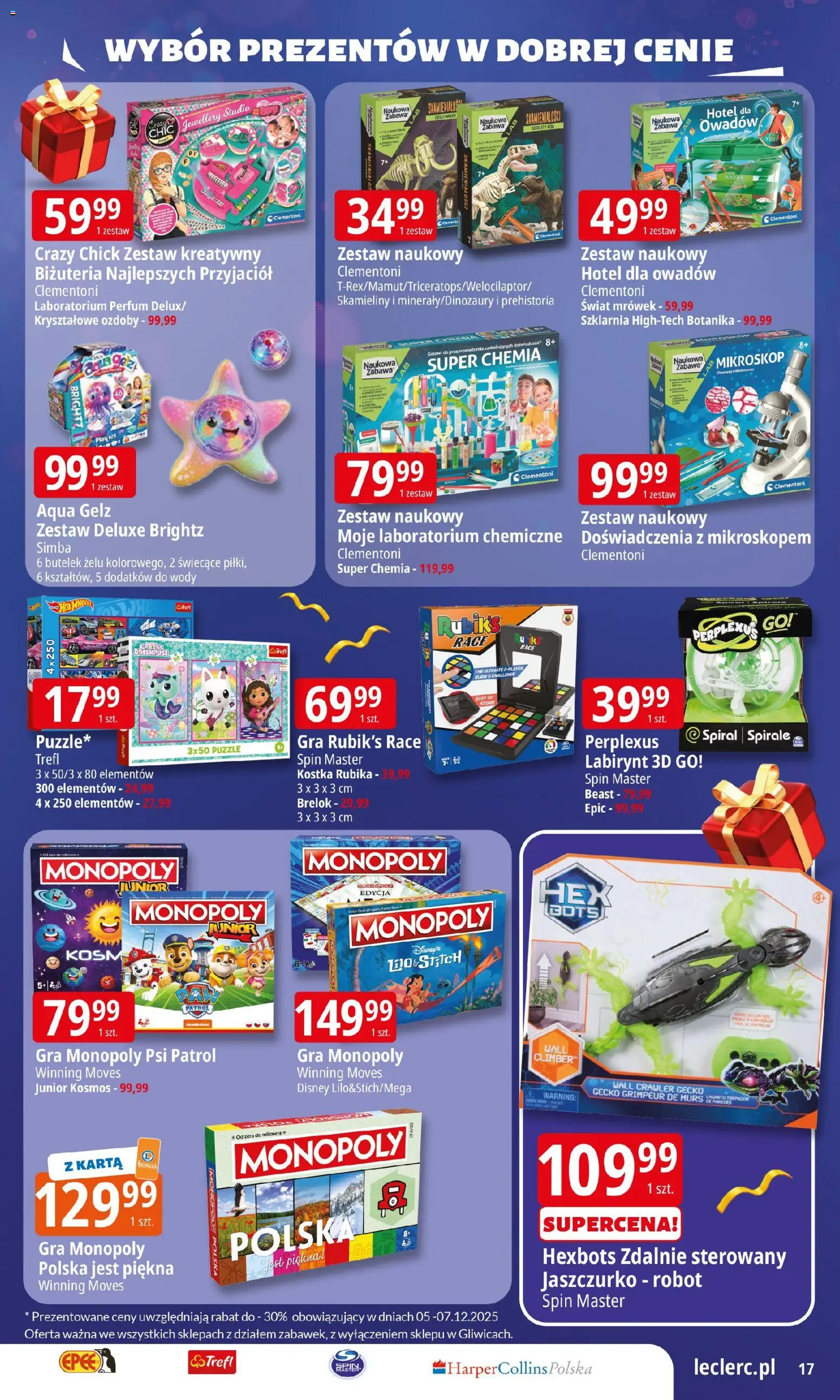 E.Leclerc Gazetka - Prezenty od 02.12.2025 | Strona: 17 | Produkty: Karta, Gra, Robot