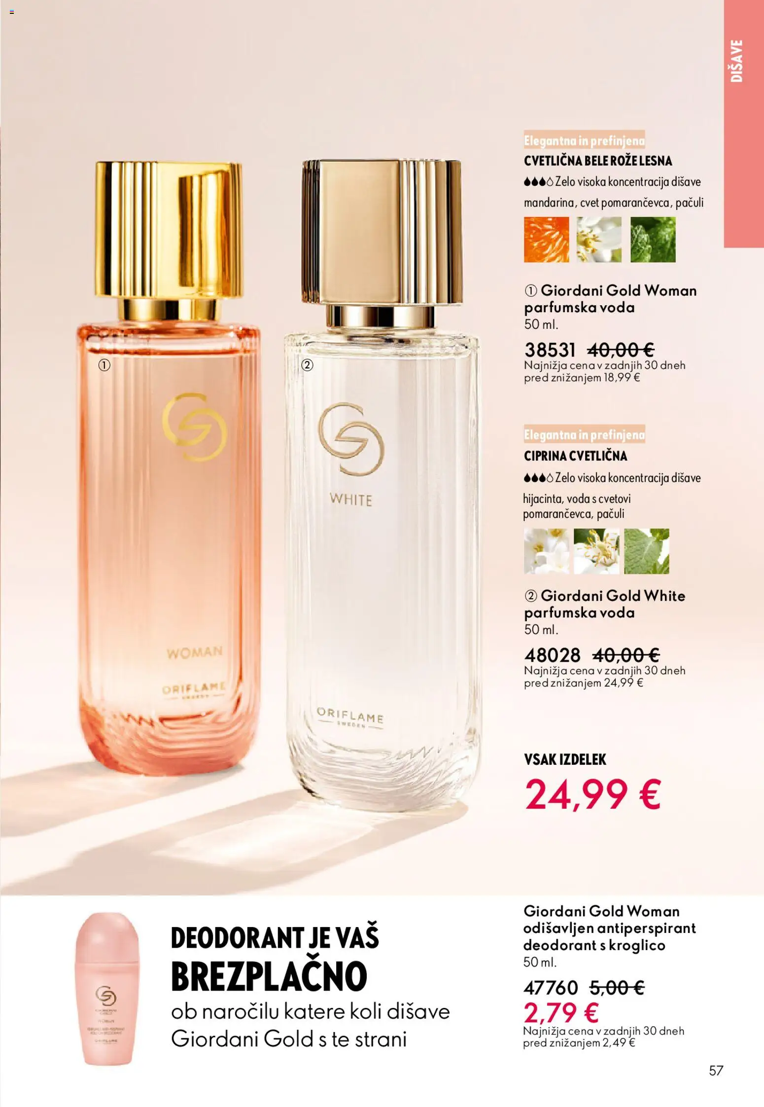 Novi Oriflame katalog ponudbe – veljaven od 31.12.2025 | Stran: 57 | Izdelki: Deodorant, Antiperspirant, Voda, Parfumska voda
