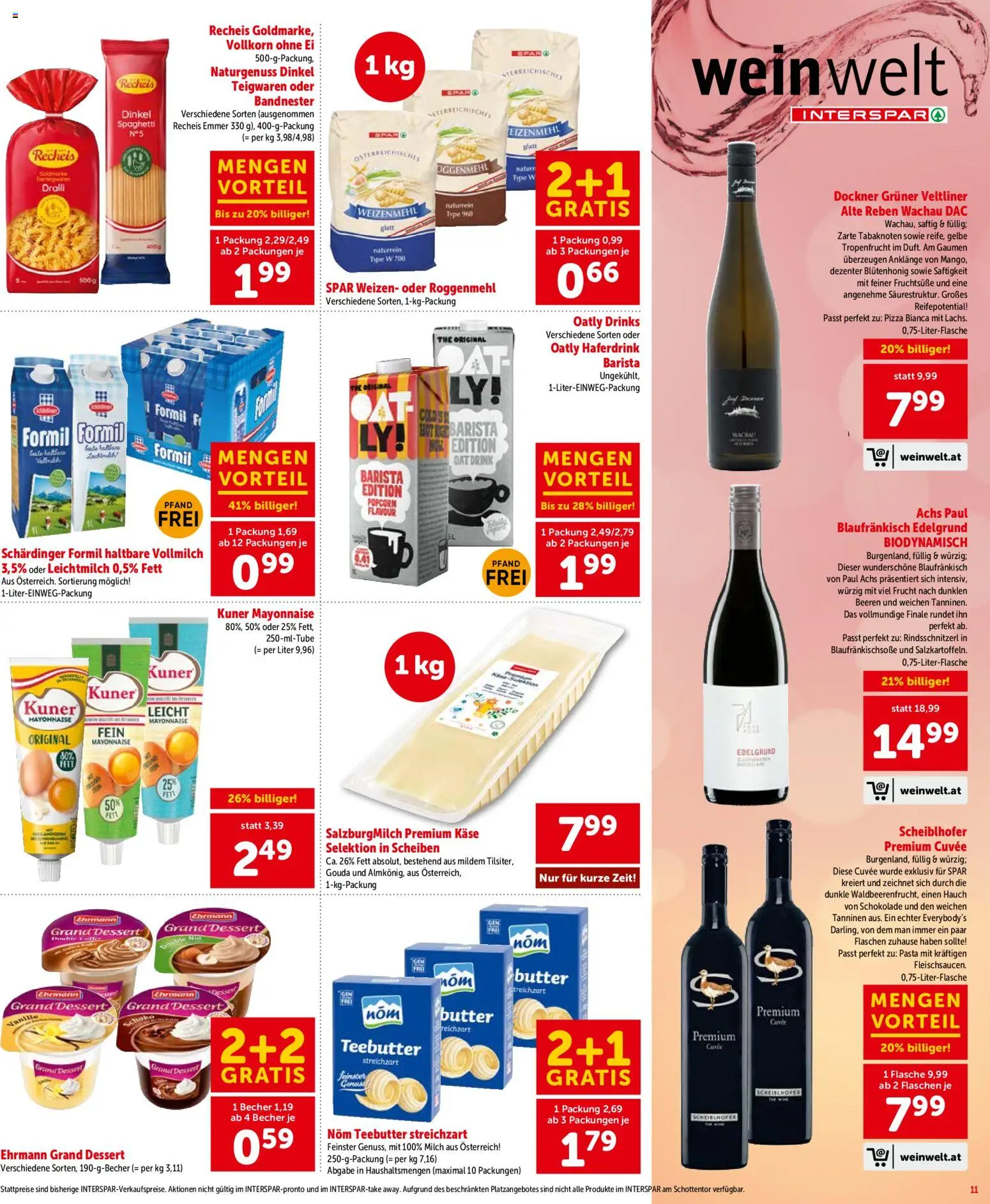 Interspar Flugblatt- Wien gültig ab 31.03.2026 | Seite: 12 | Produkte: Pasta, Mayonnaise, Käse, Pizza