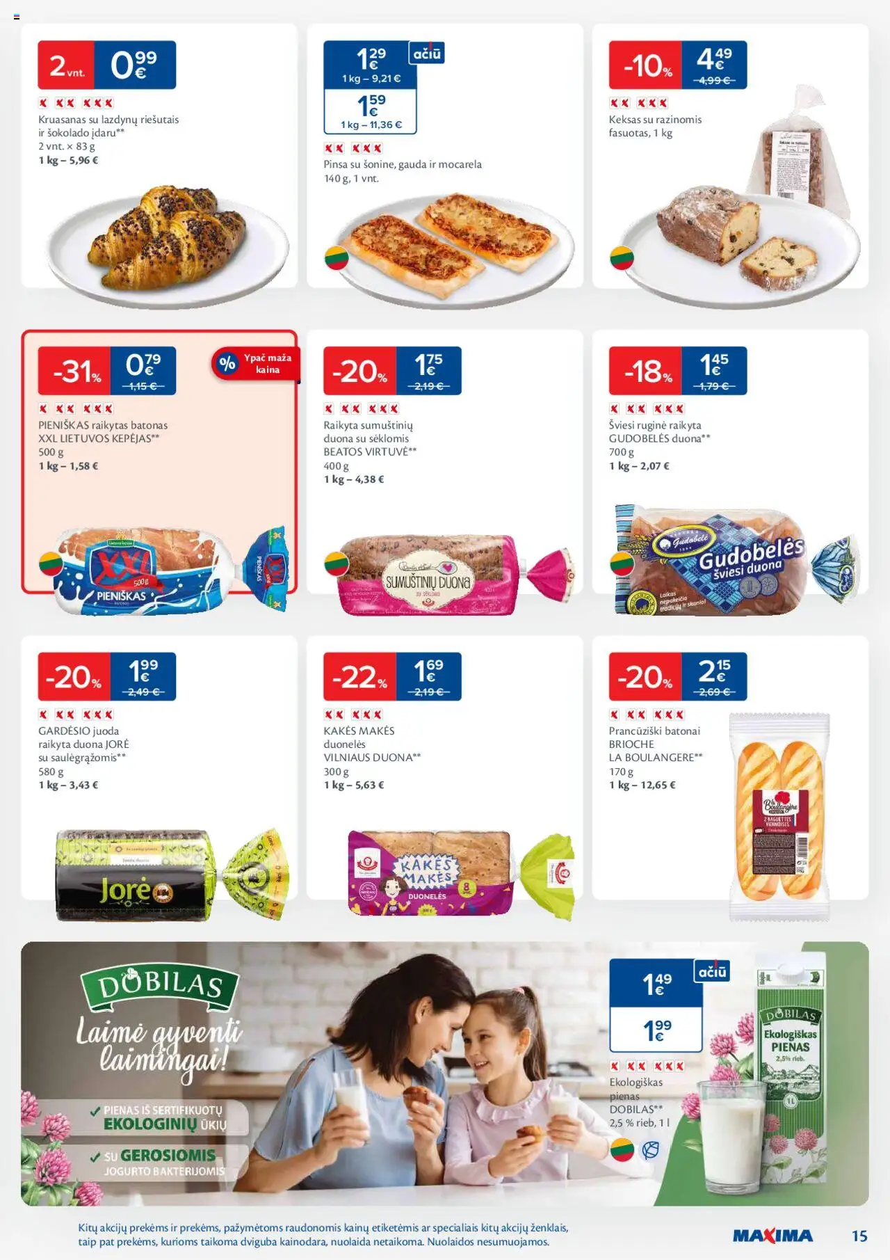 MAXIMA leidinys│galioja nuo 08.07.2025 | Puslapis: 15 | Prekių: Batonas, Pienas, Duona