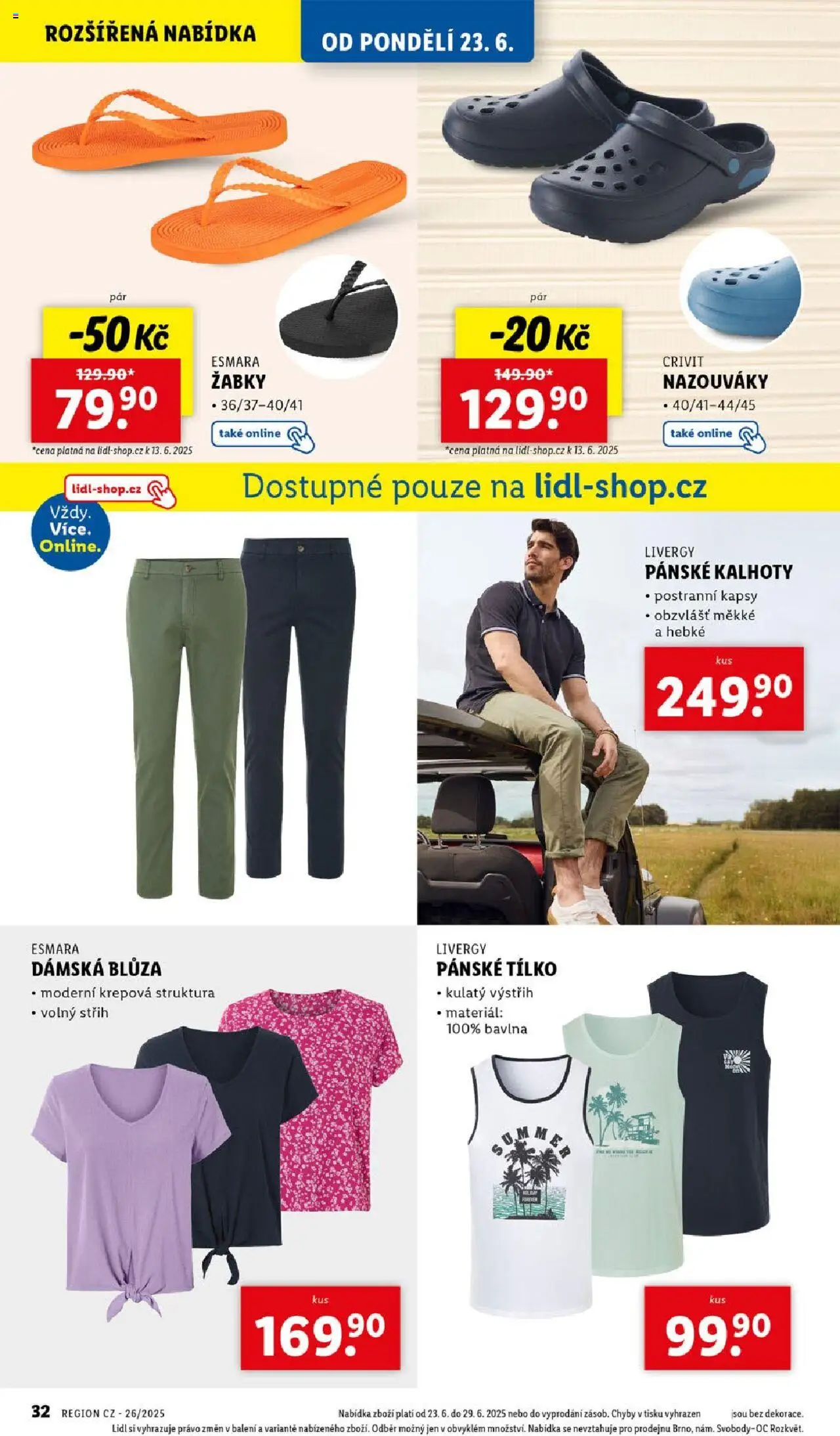 Lidl leták od 23.06.2025 | Strana: 39 | Produkty: Tílko, Kalhoty, Žabky