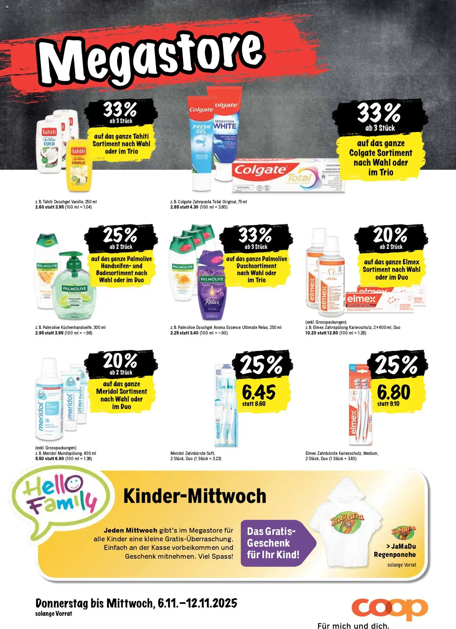 Coop Aktionen – gültig ab 06.11.2025 | Seite: 28 | Produkte: Duschgel, Zahnpasta, Zahnbürste, Shower Gel