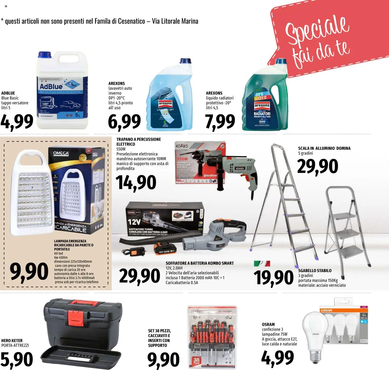 Volantino Famila del 08.01.2026 | Pagina: 25 | Prodotti: Tè, Trapano, Alluminio, Presa