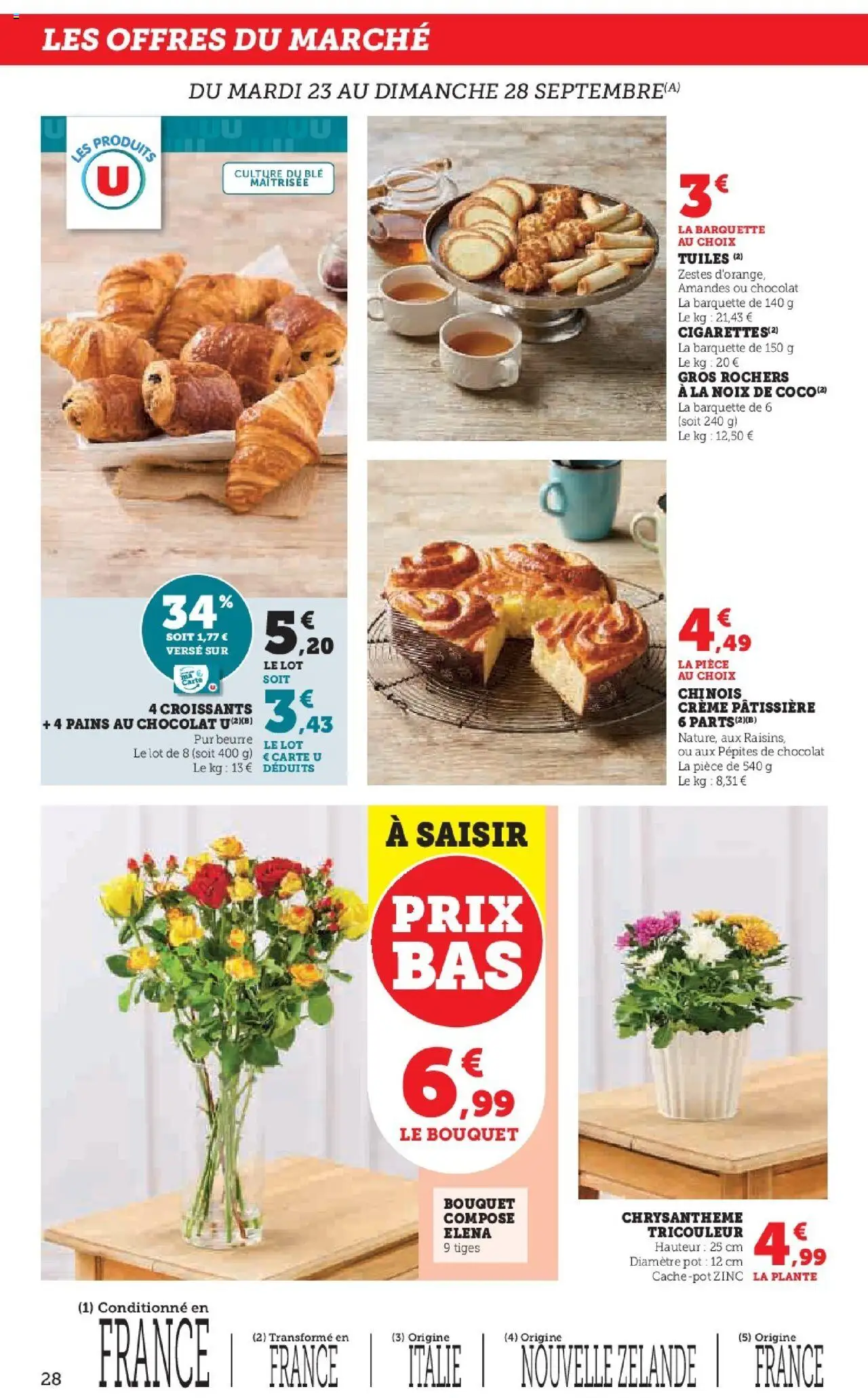  | Page: 28 | Produits: Pépites de chocolat, Chrysanthème, Beurre, Amandes