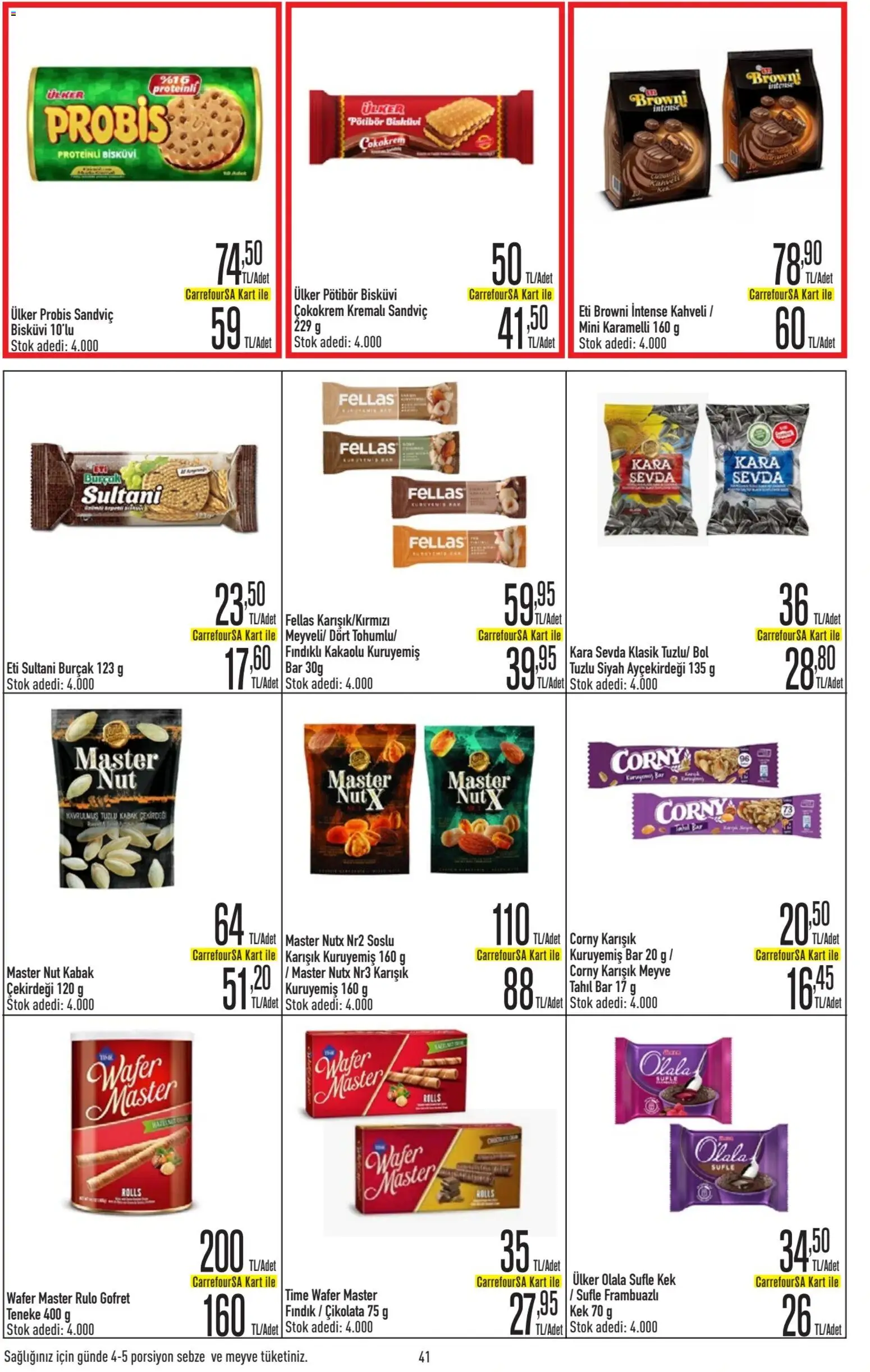 CarrefourSA Katalog - 05.01.2026 tarihinden itibaren geçerlidir | Sayfa: 42 | Ürünler: Gofret, Fındık, Meyve, Bisküvi