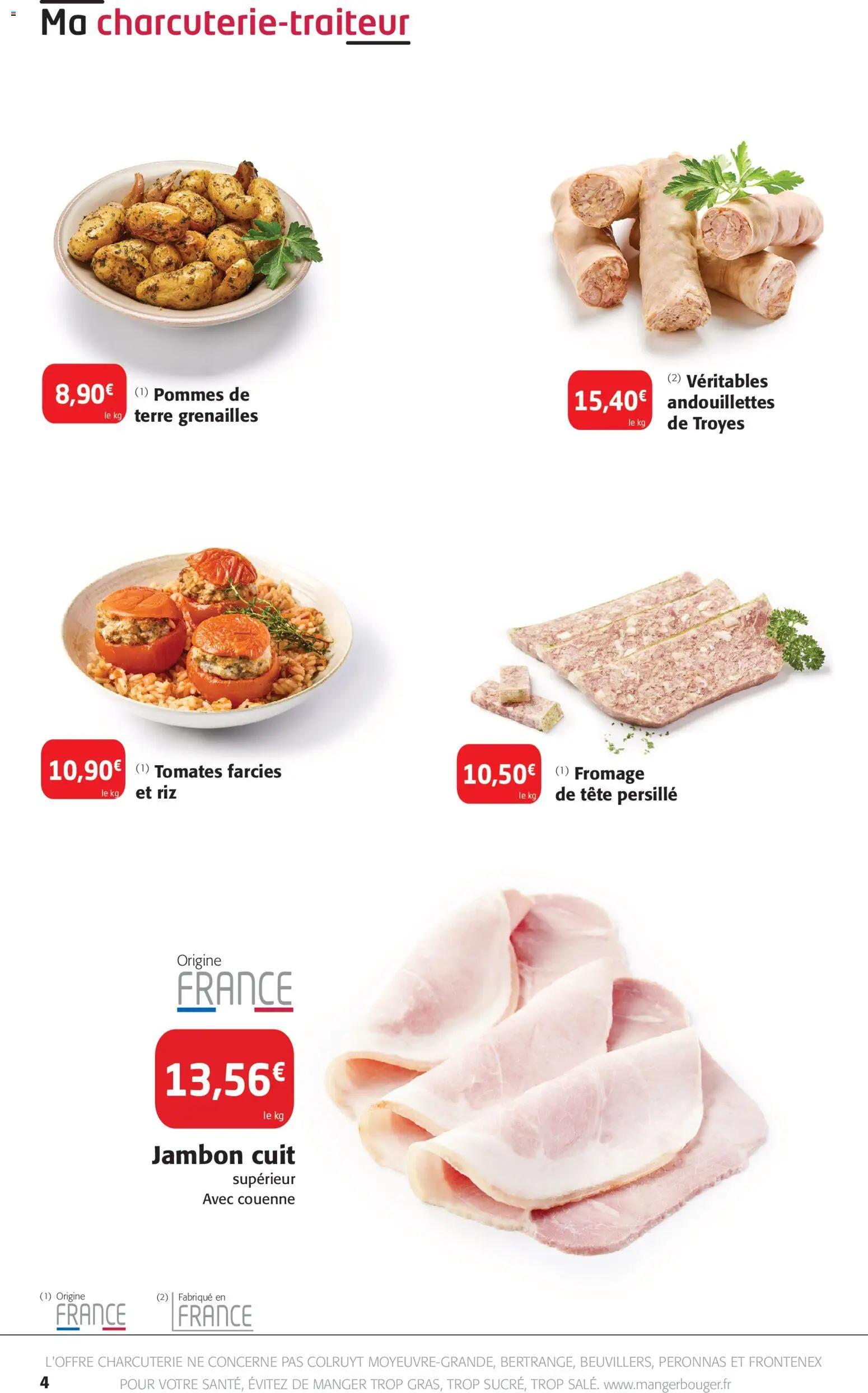 {H1} | Page: 4 | Produits: Fromage, Jambon, Pommes, Tomates