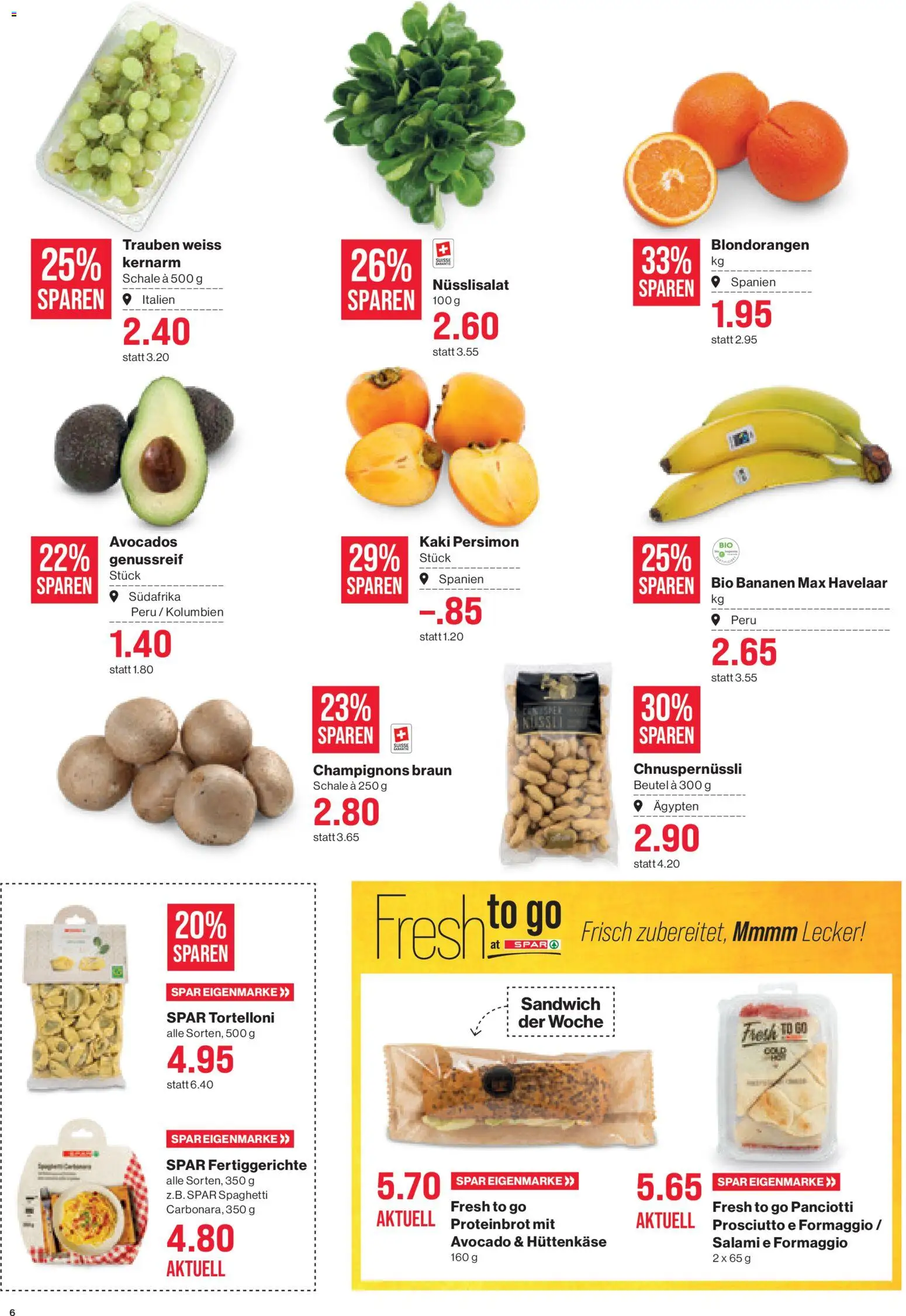SPAR Aktionen – gültig ab 06.11.2025 | Seite: 6 | Produkte: Salami, Avocado, Fertiggerichte, Kaki