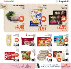 Anteprima del volantino Famila volantino Market valido a partire dal 16.03.2026 | Pagina: 10 | Prodotti: Pizza, Gelato, Mirtilli, Rana pescatrice