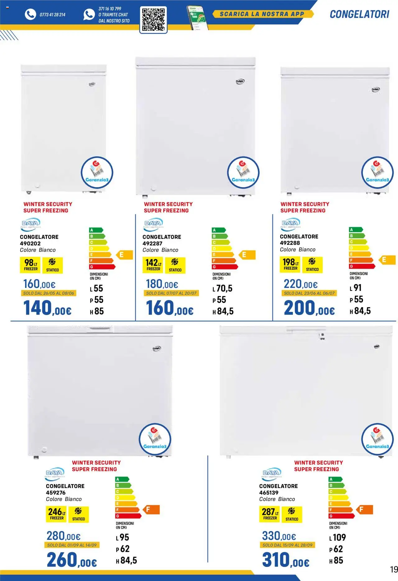 Volantino Orizzonte del 09.05.2025 | Pagina: 19 | Prodotti: Freezer, Congelatore