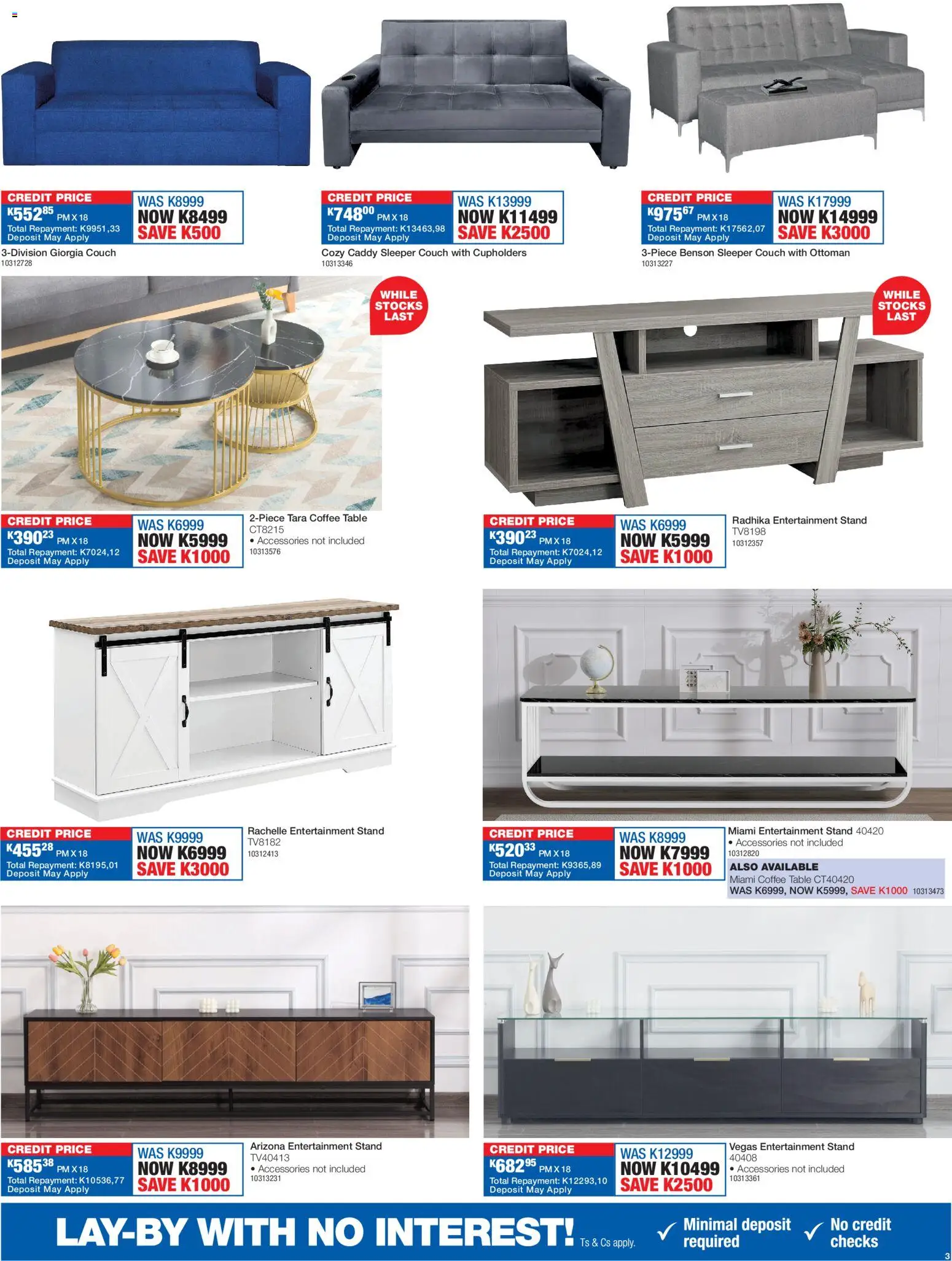 New OK Furniture catalogue – valid from 16.03.2026 | Page: 3 | Products: Couch, Coffee table, Table, Coffee