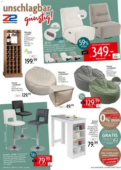 Zurbrüggen Prospekt 	 ab 28.03.2026 gültig | Seite: 16 | Produkte: Relaxsessel, Weinregal, Bartisch, Creme