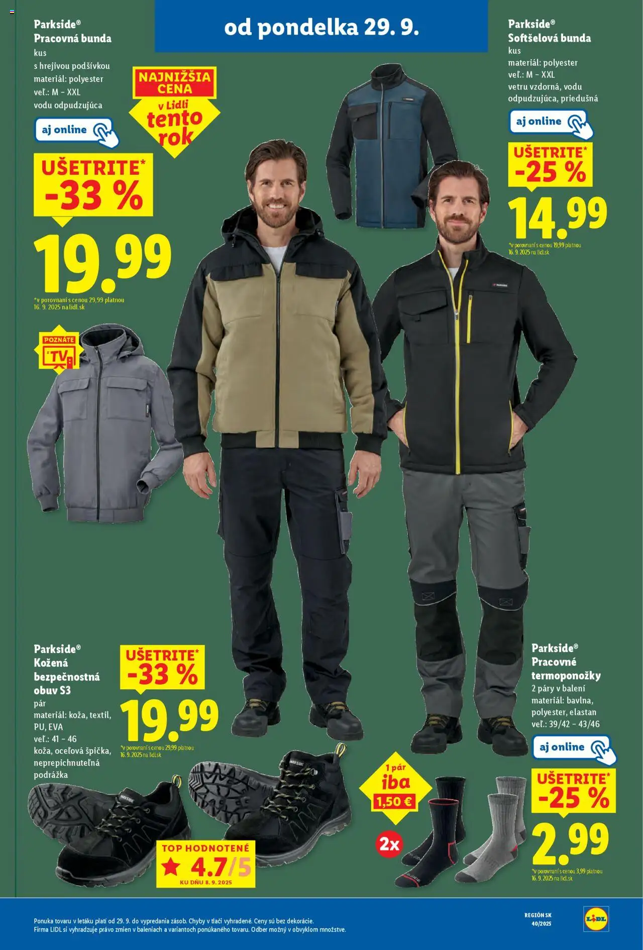 Nové Lidl akcie – leták je platný od 29.09.2025 | Strana: 53 | Produkty: Parkside, Bunda