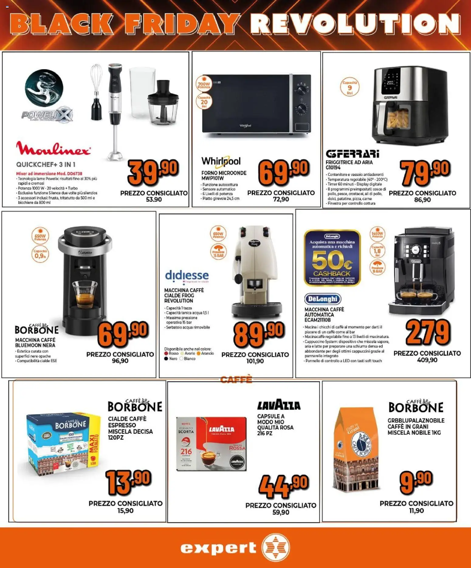 Volantino Expert del 24.11.2025 | Pagina: 17 | Prodotti: Friggitrice ad aria, Caffè, Mixer, Friggitrice