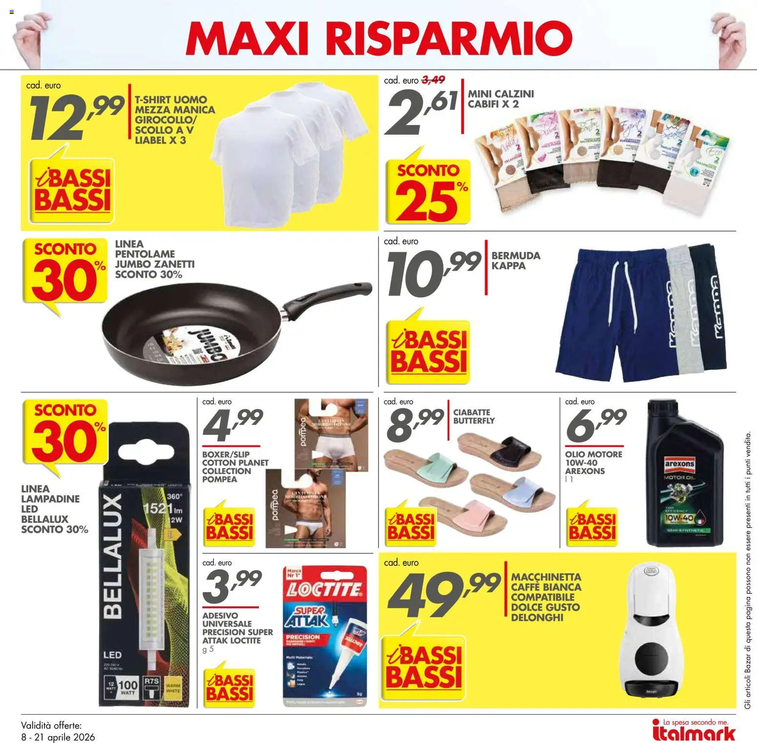 Volantino Italmark del 08.04.2026 | Pagina: 17 | Prodotti: Caffè, Olio motore, Ciabatte, Olio
