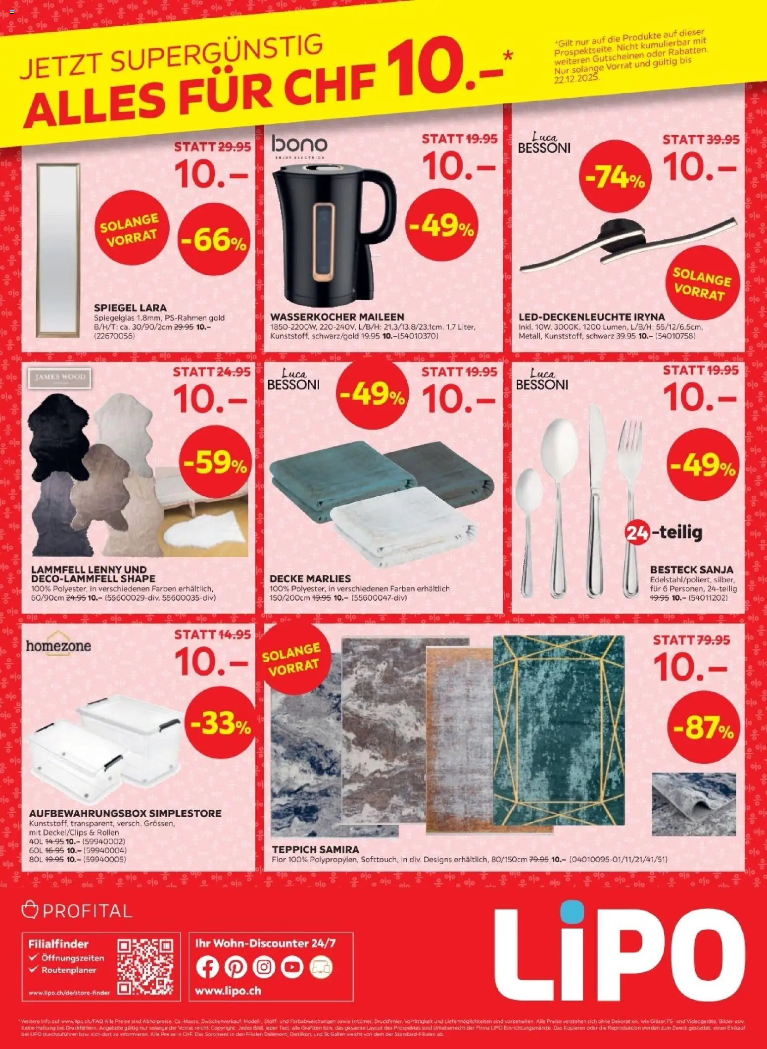 Lipo Aktionen -50% – gültig ab 09.12.2025 | Seite: 16 | Produkte: Decke, Teppich, Wasserkocher, Bilder