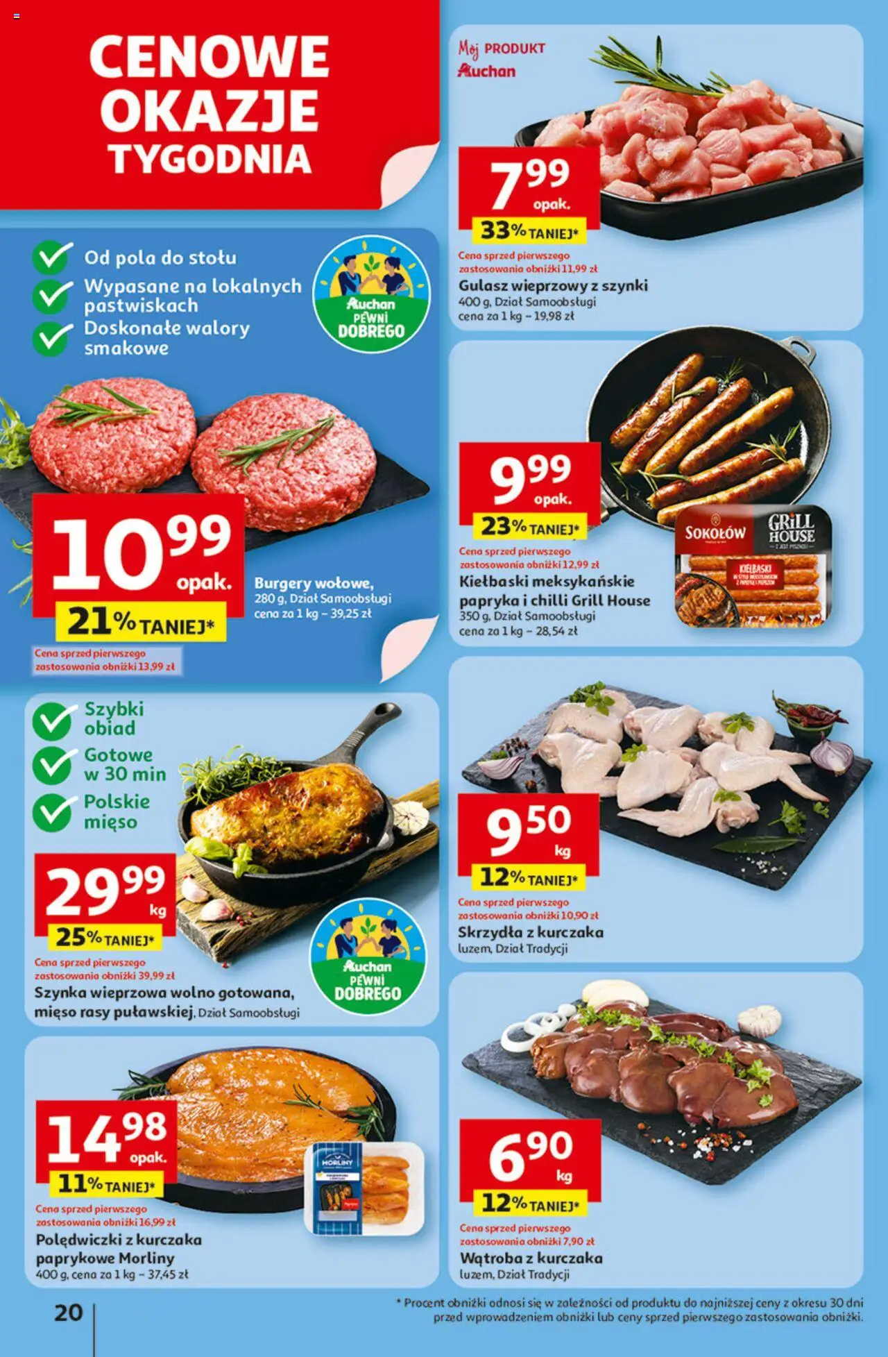Auchan Gazetka - Odlotowe ceny na start szkoły Hipermarket od 14.08.2025 | Strona: 20 | Produkty: Mięso, Grill, Kiełbaski, Papryka