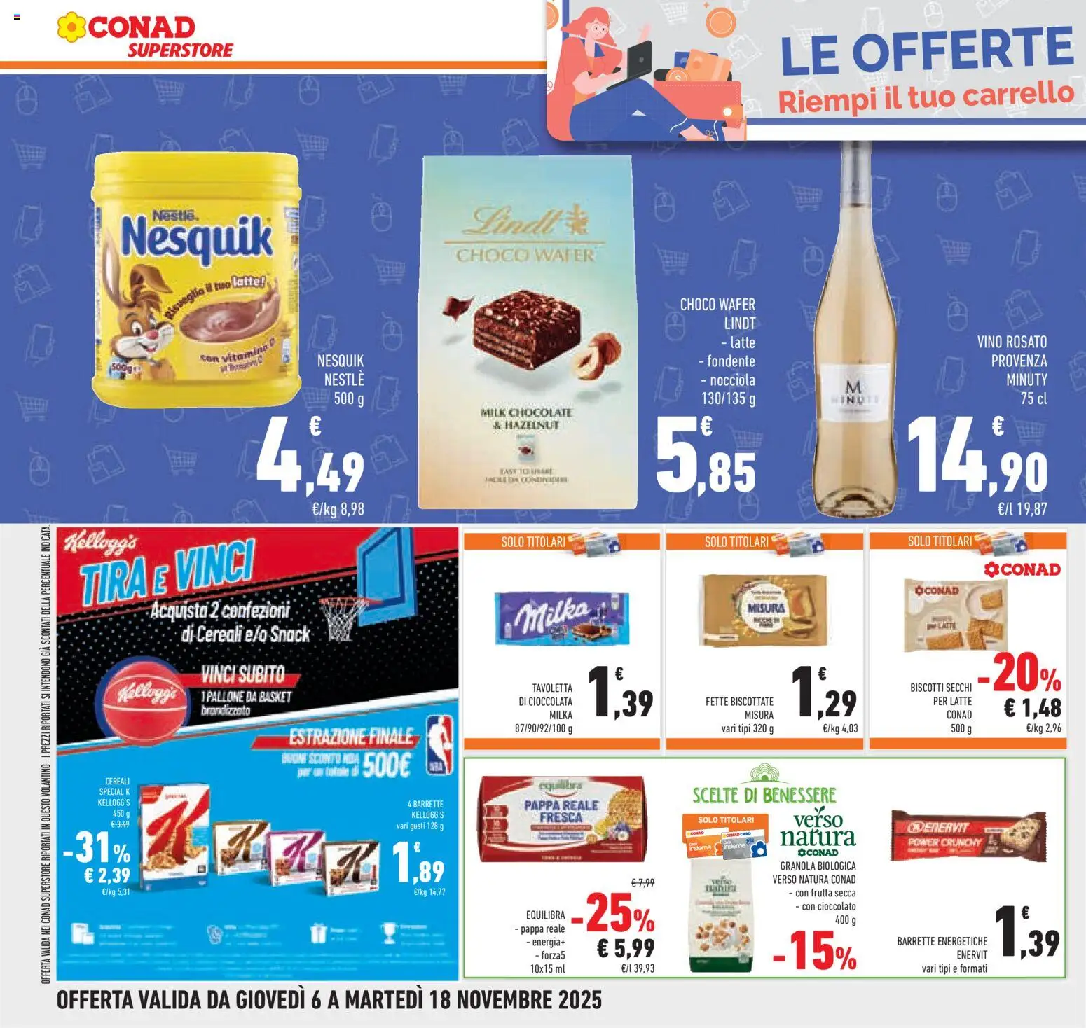 Volantino Conad del 06.11.2025 | Pagina: 42 | Prodotti: Cioccolato, Cereali, Frutta, Latte