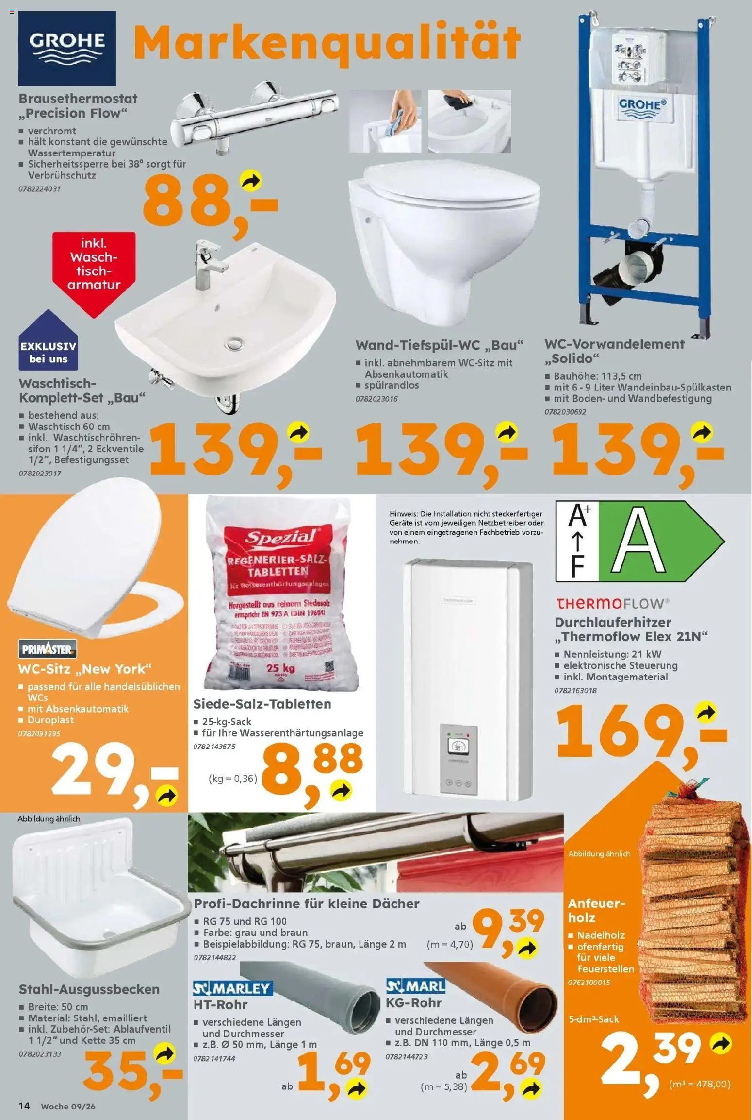 Globus Baumarkt prospekt Lahnstein	 – gültig ab 23.02.2026 | Seite: 14 | Produkte: Tisch, Armatur, Waschtisch