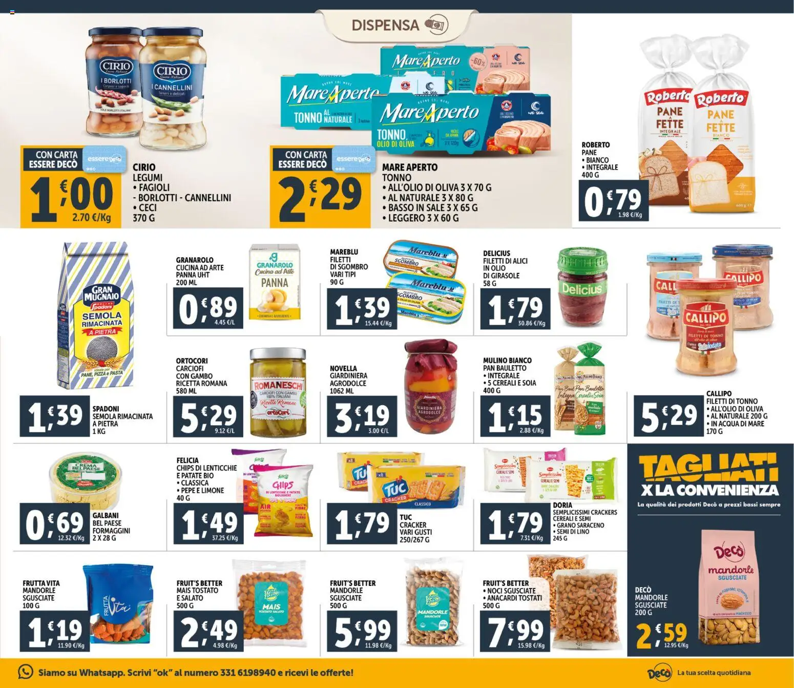 Volantino Decò del 20.01.2026 | Pagina: 15 | Prodotti: Crema, Pizza, Lenticchie, Crackers