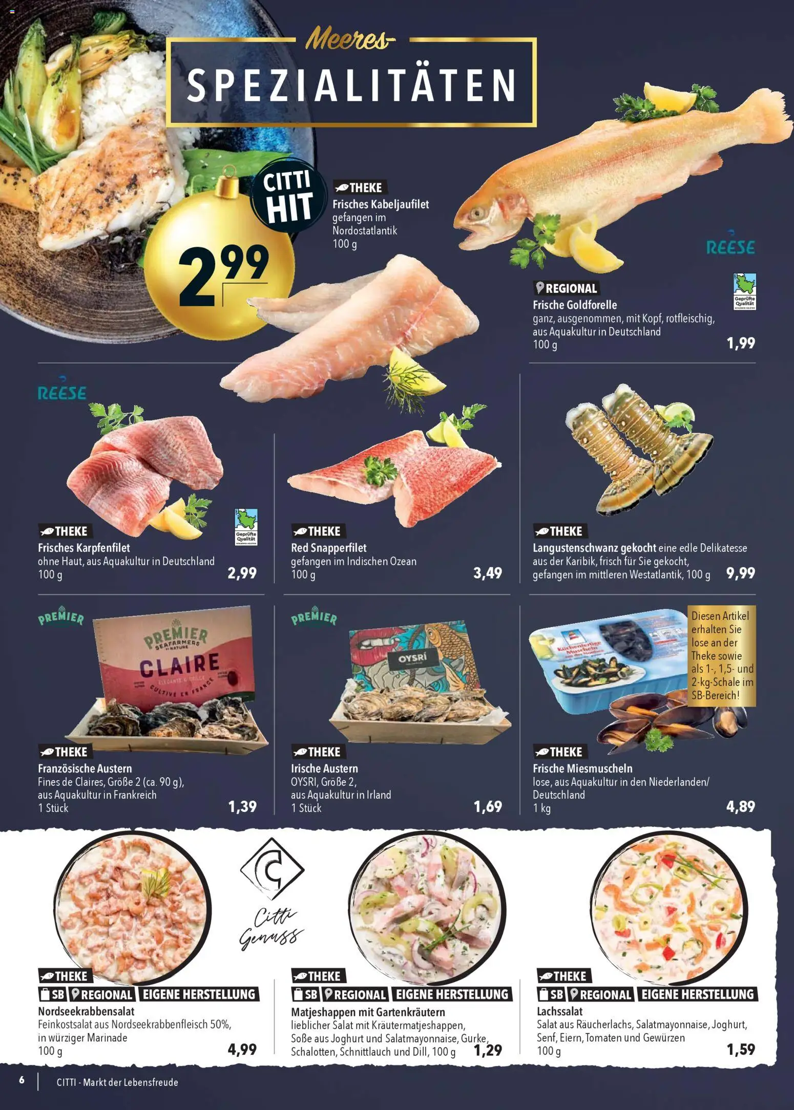 CITTI Markt Prospekt 	 – gültig ab 17.12.2025 | Seite: 6 | Produkte: Theke, Tomaten, Soße, Salat