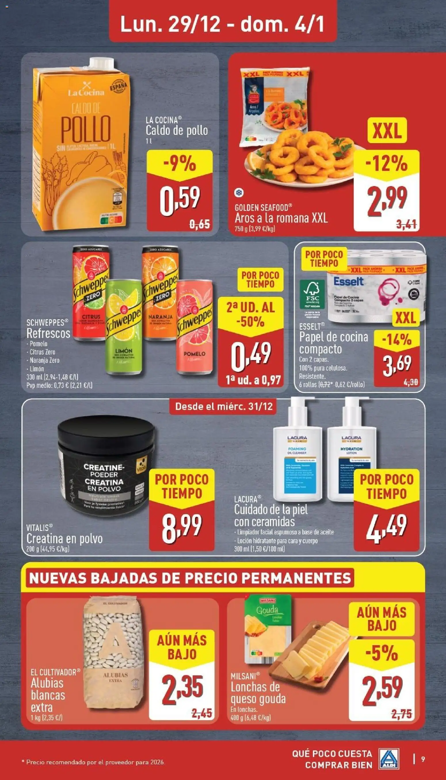 Aldi folleto Canarias │ válido desde el 29.12.2025 | Página: 9 | Productos: Polvo, Queso, Cocina, Queso Gouda
