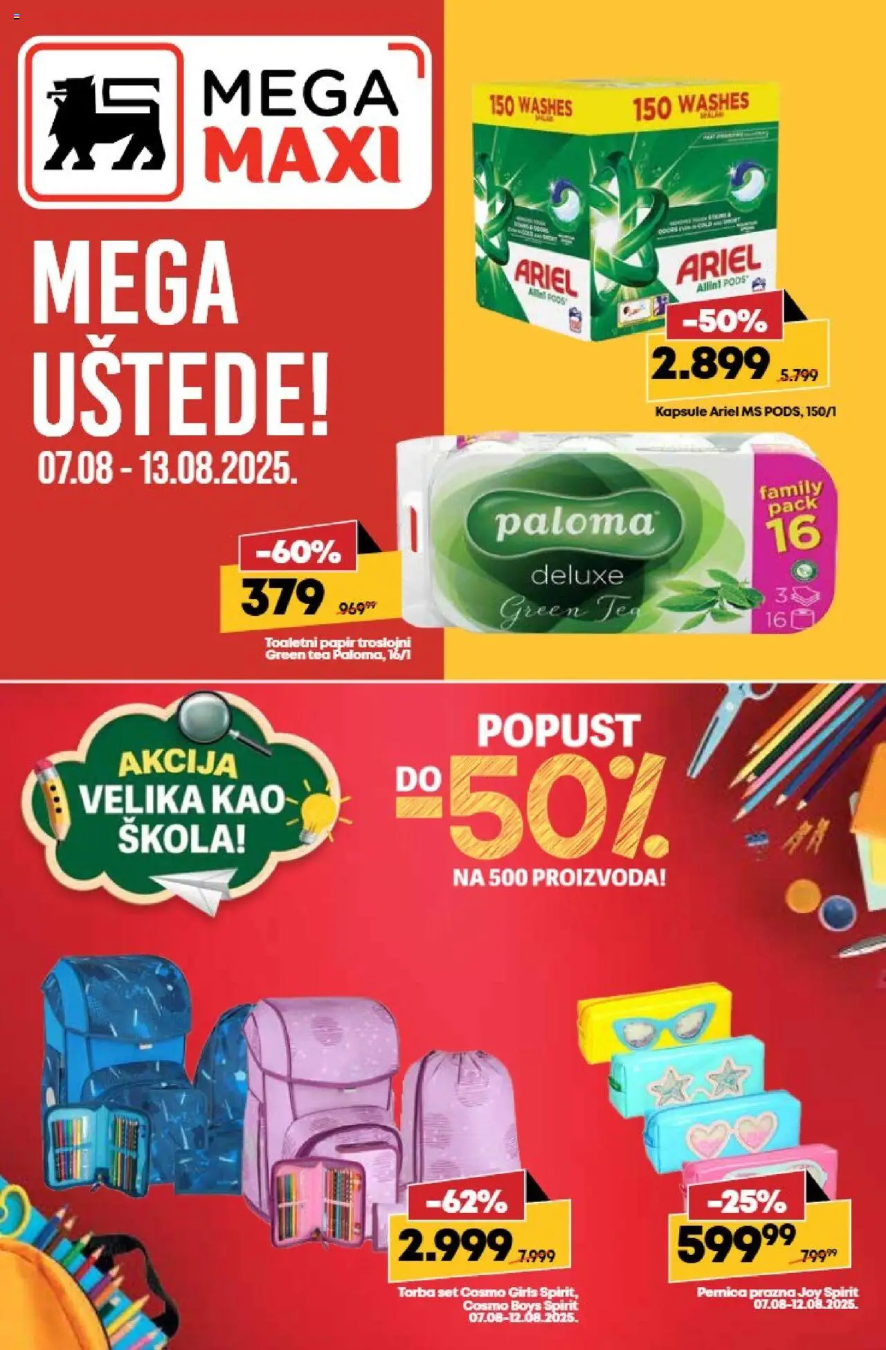 Tempo katalog - važi od 07.08.2025 | Strana: 1 | Proizvode: Ariel, Kapsule, Torba