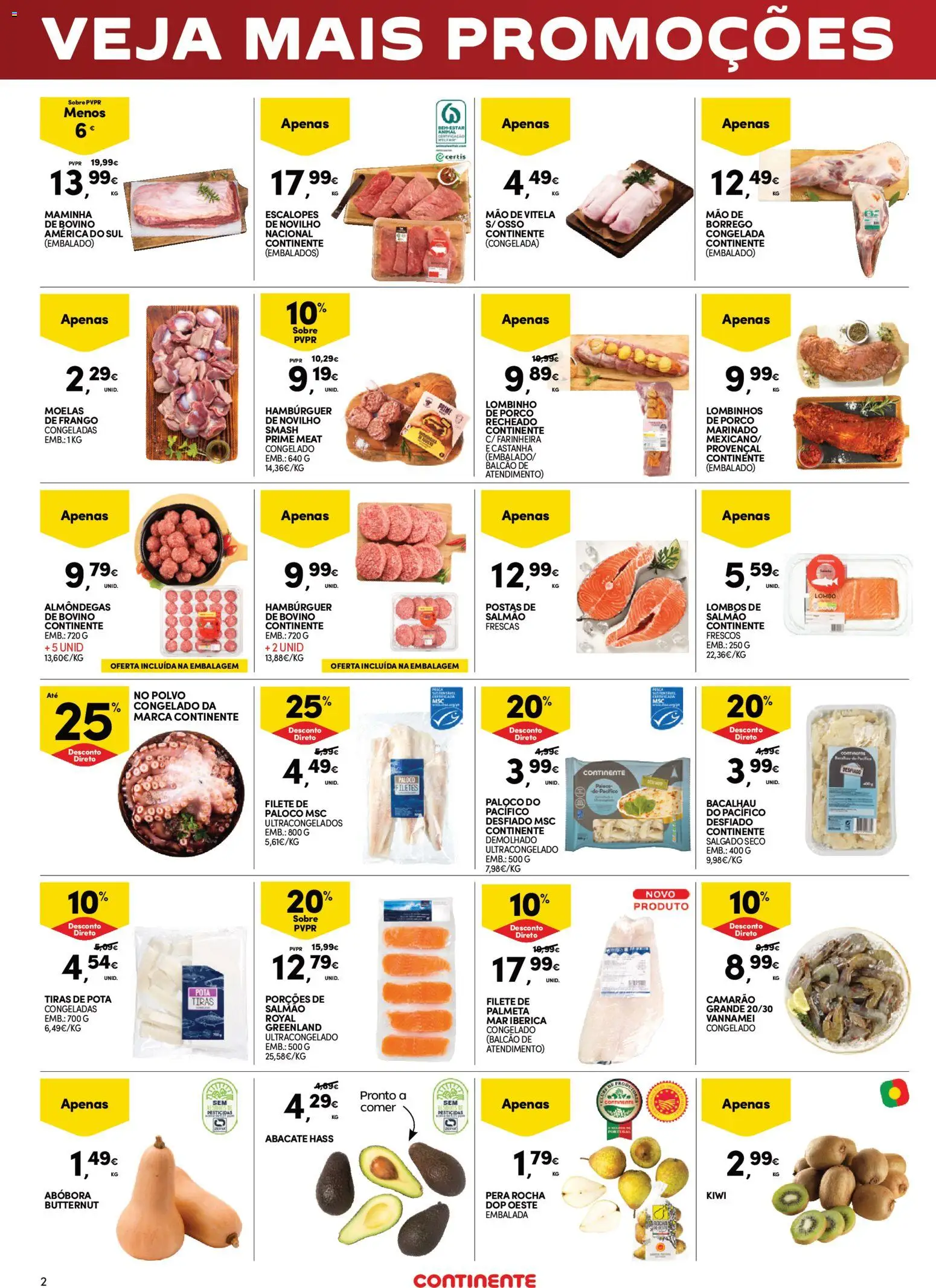 Continente - Fim de Semana │ válido de 30.01.2026 | Página: 2 | Produtos: Vitela, Frango, Hambúrguer, Abacate