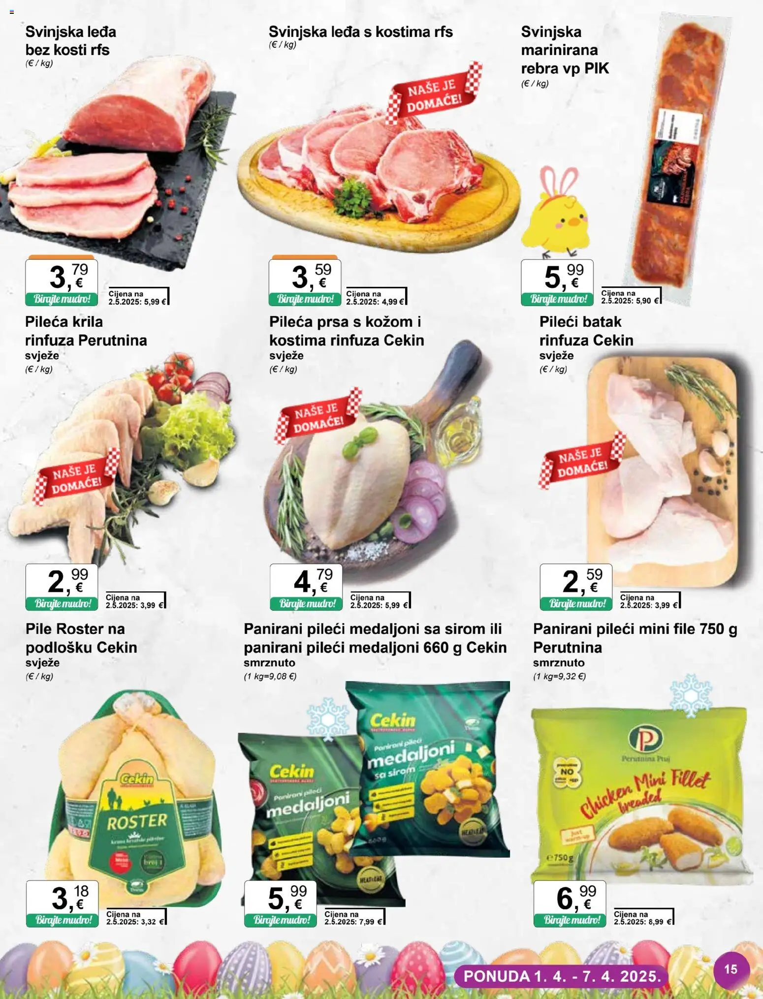 KTC katalog | vrijedi od 01.04.2026 | Stranica: 15 | Proizvodi: Pileći medaljoni, Pileća krila, Pileća prsa