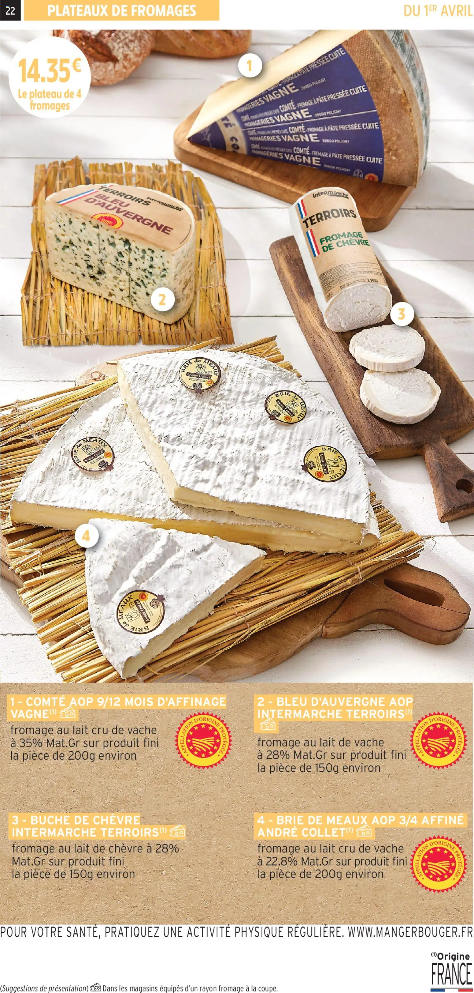 {H1} | Page: 22 | Produits: Plateau, Fromage de chèvre, Brie de meaux aop, Fromage