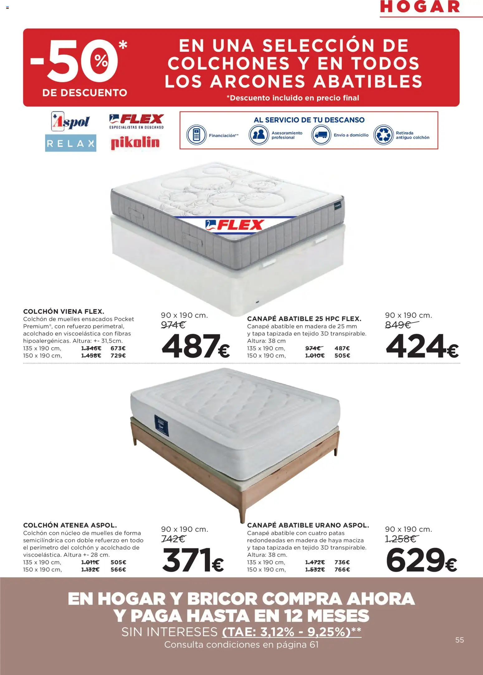 Hipercor catálogo │ válido desde el 07.01.2026 | Página: 55 | Productos: Colchon