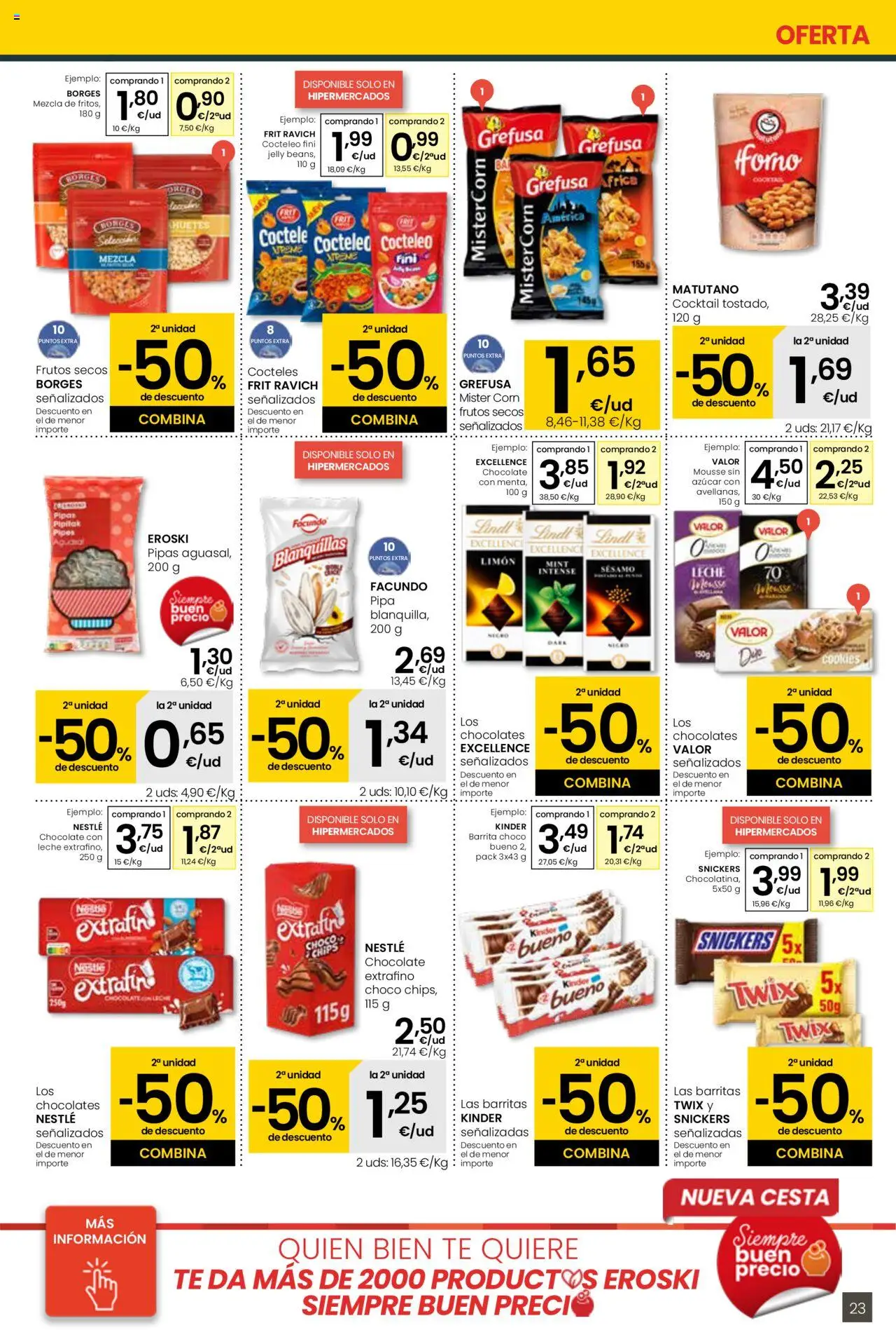 Eroski - Para conquistarte │ válido desde el 14.08.2025 | Página: 23 | Productos: Mousse, Té, Chocolate con leche, Horno