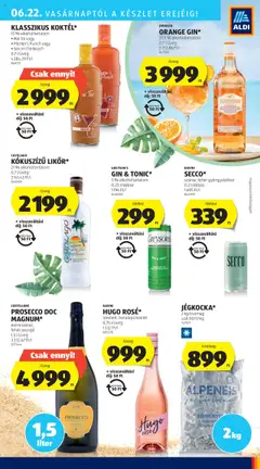 Aldi akciós ujság - amely érvényes a következő dátumtól: 19.06.2025 | Oldal: 37 | Termékek: Tonic, Pezsgő, Gyöngyözőbor, Gin