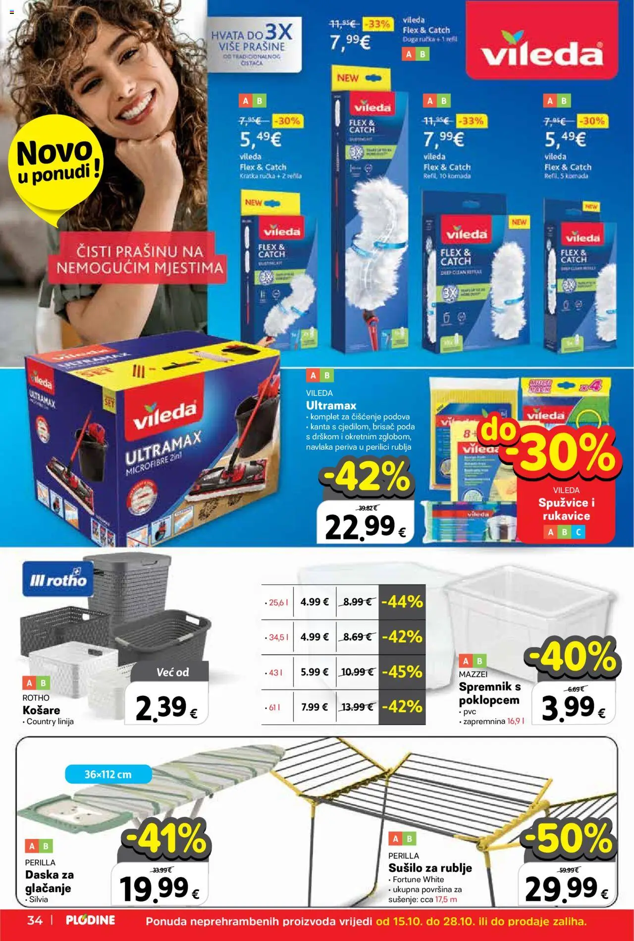 Plodine katalog | vrijedi od 15.10.2025 | Stranica: 36 | Proizvodi: Rukavice, Sušilo za rublje, Košare, Vileda