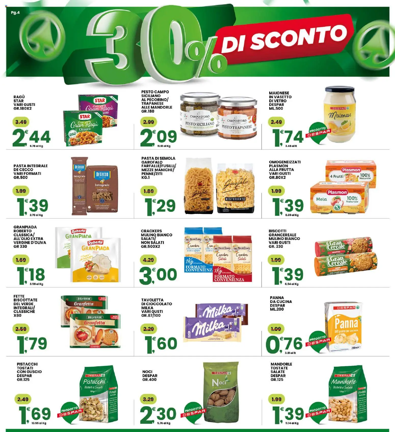 Volantino Eurospar del 06.03.2026 | Pagina: 4 | Prodotti: Frutta, Pasta, Crackers, Fette biscottate