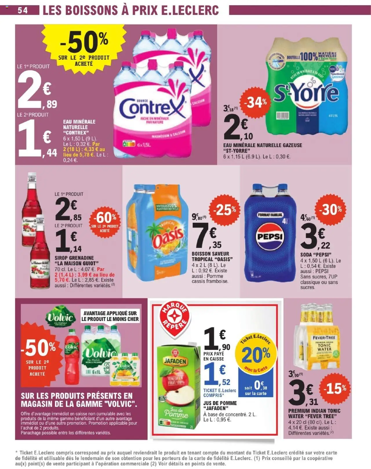  | Page: 54 | Produits: Volvic, Base, Jus de pomme, Contrex