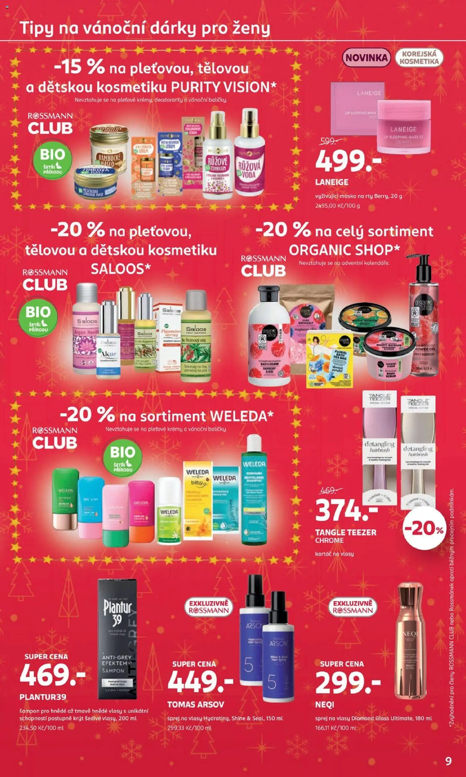 Rossmann katalog - Vánoce od 19.11.2025 | Strana: 9 | Produkty: Olej, Růžová voda, Tangle Teezer, Maska