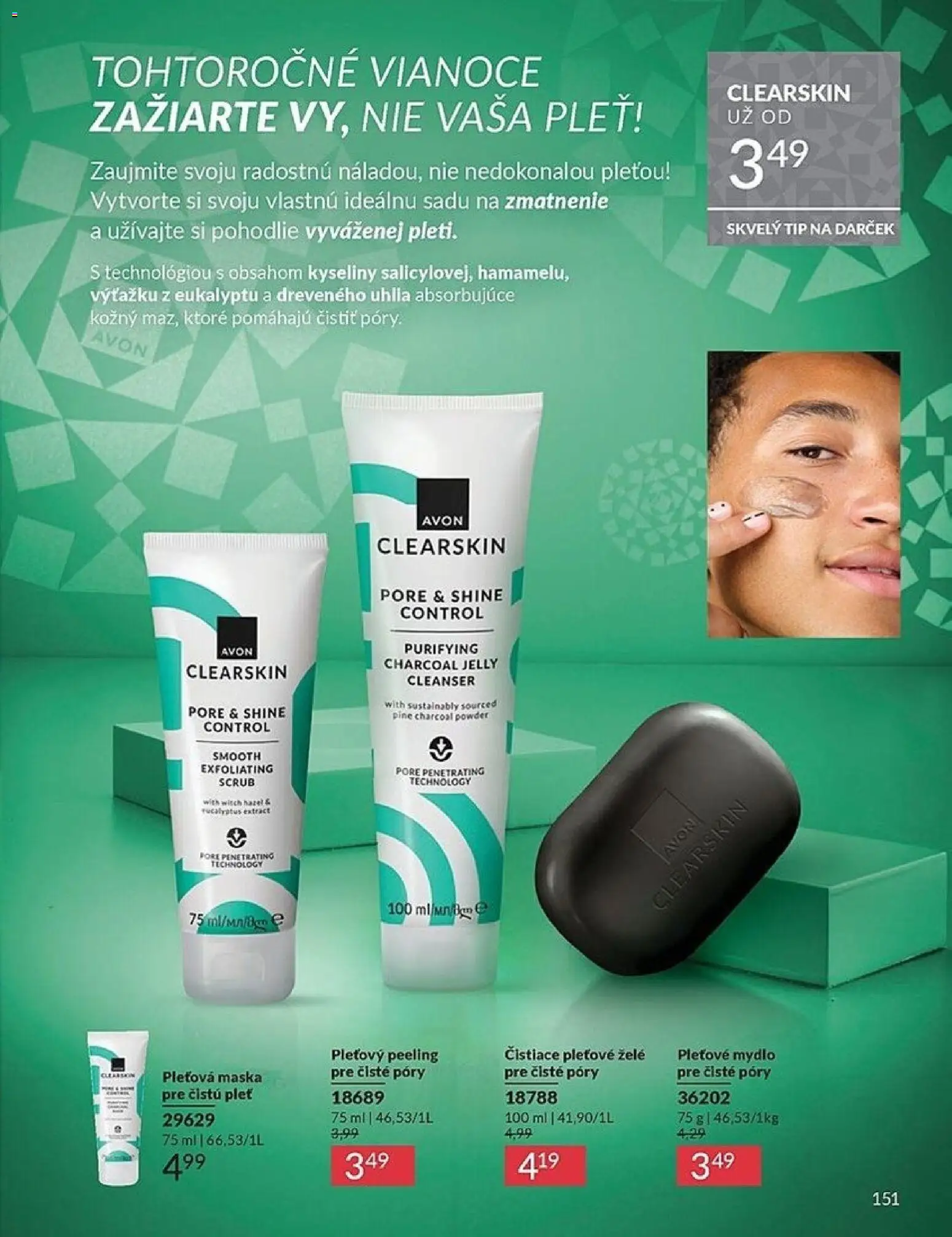 Nové Avon akcie – leták je platný od 01.12.2025 | Strana: 151 | Produkty: Maska, Peeling, Mydlo