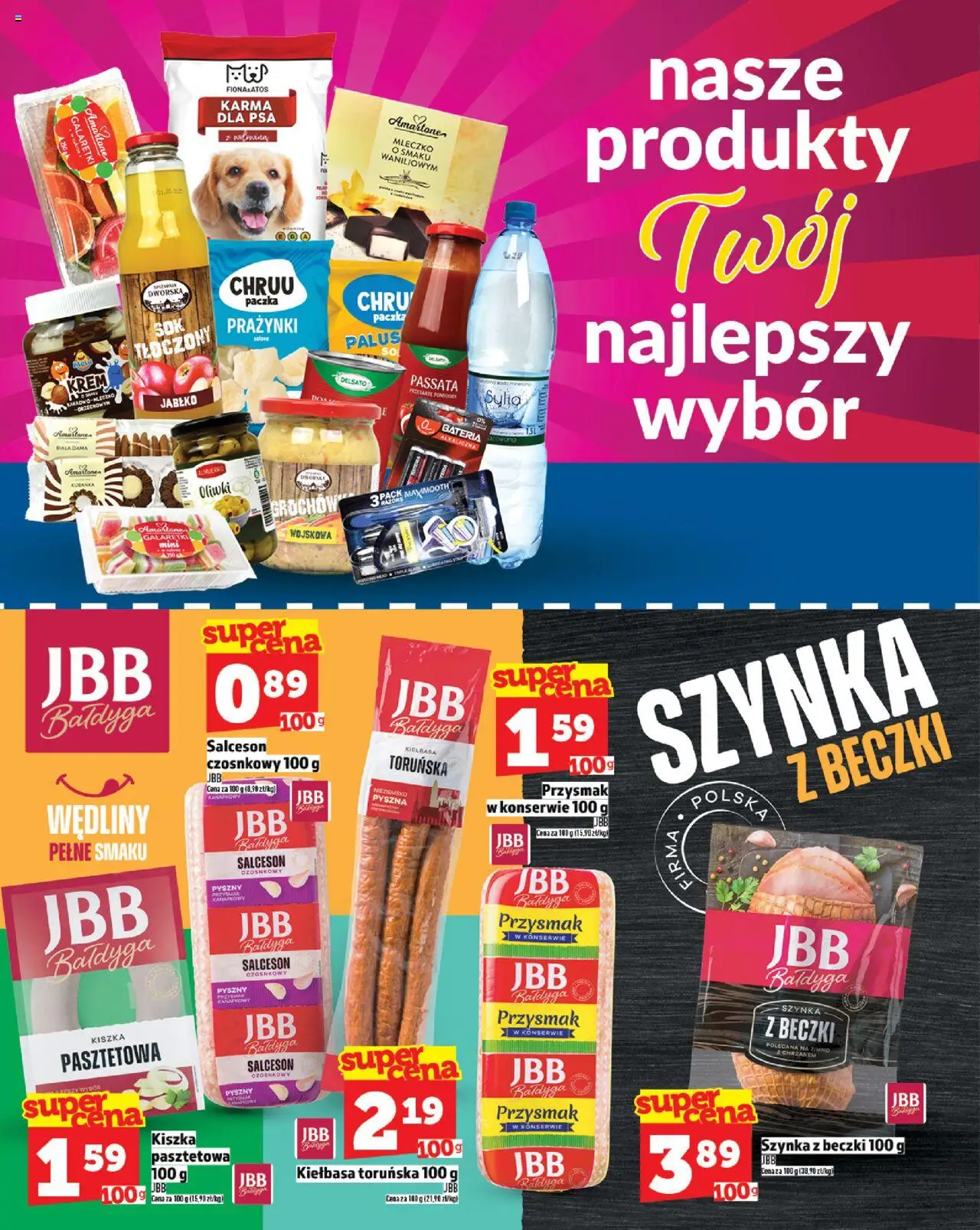 Topaz Gazetka od 14.08.2025 | Strona: 16 | Produkty: Galaretki, Szynka, Wędliny, Krem