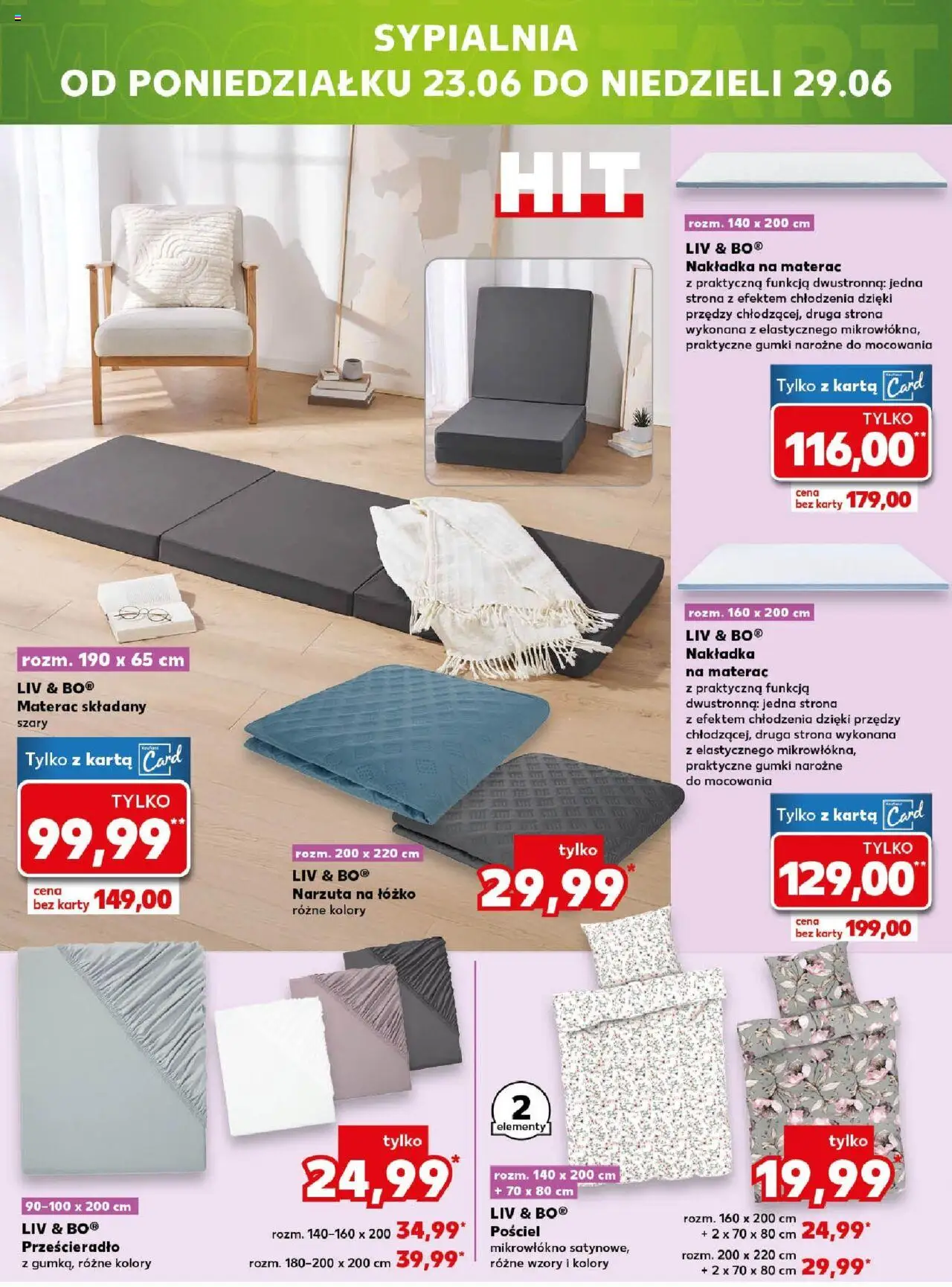 Kaufland gazetka - Mega okazje od 18.06.2025 | Strona: 16 | Produkty: Pościel, Karta, Łóżko, Materac składany