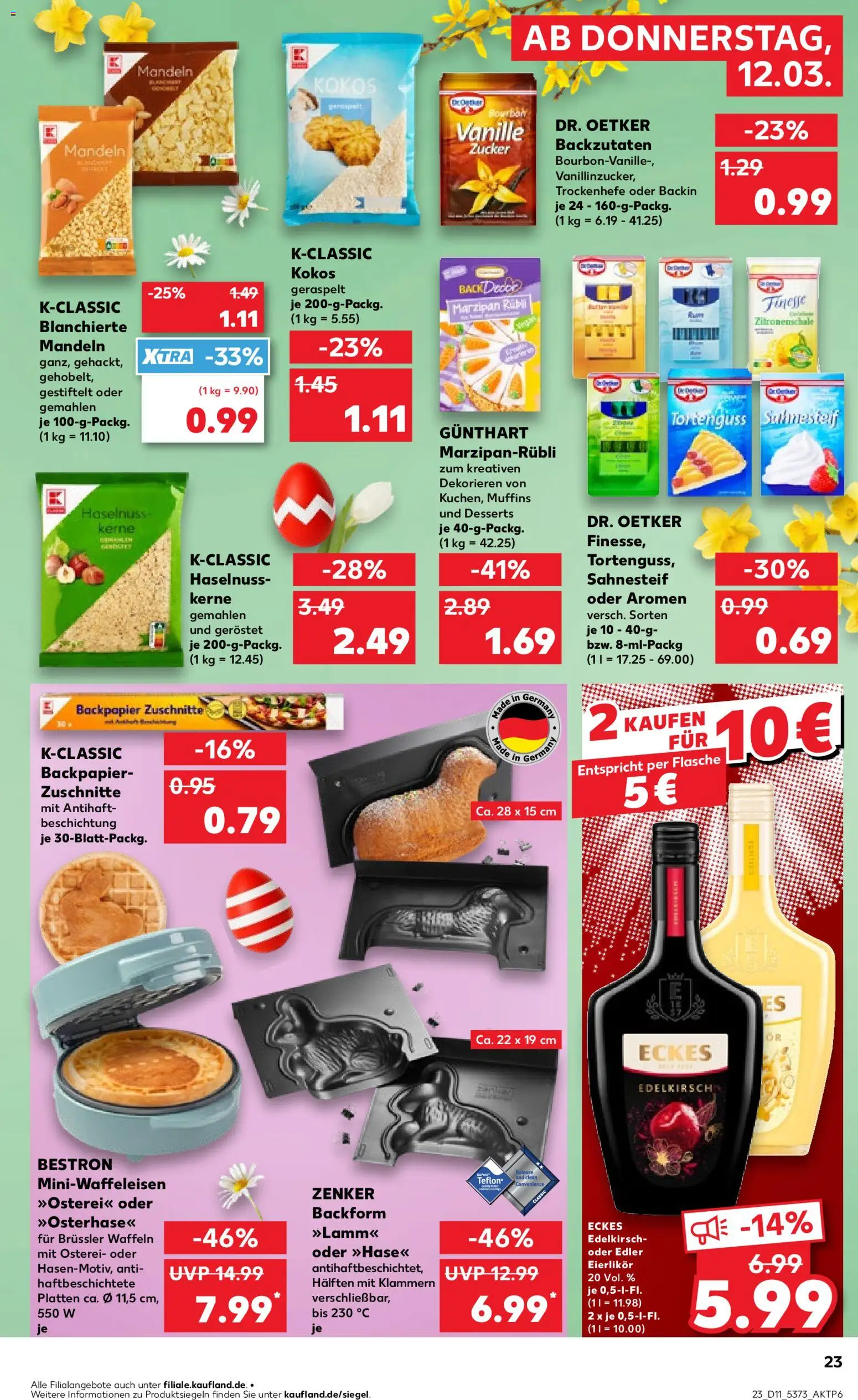 Kaufland Prospekt Hamburg	 – gültig ab 12.03.2026 | Seite: 23 | Produkte: Mandeln, Waffeln, Zucker, Bourbon