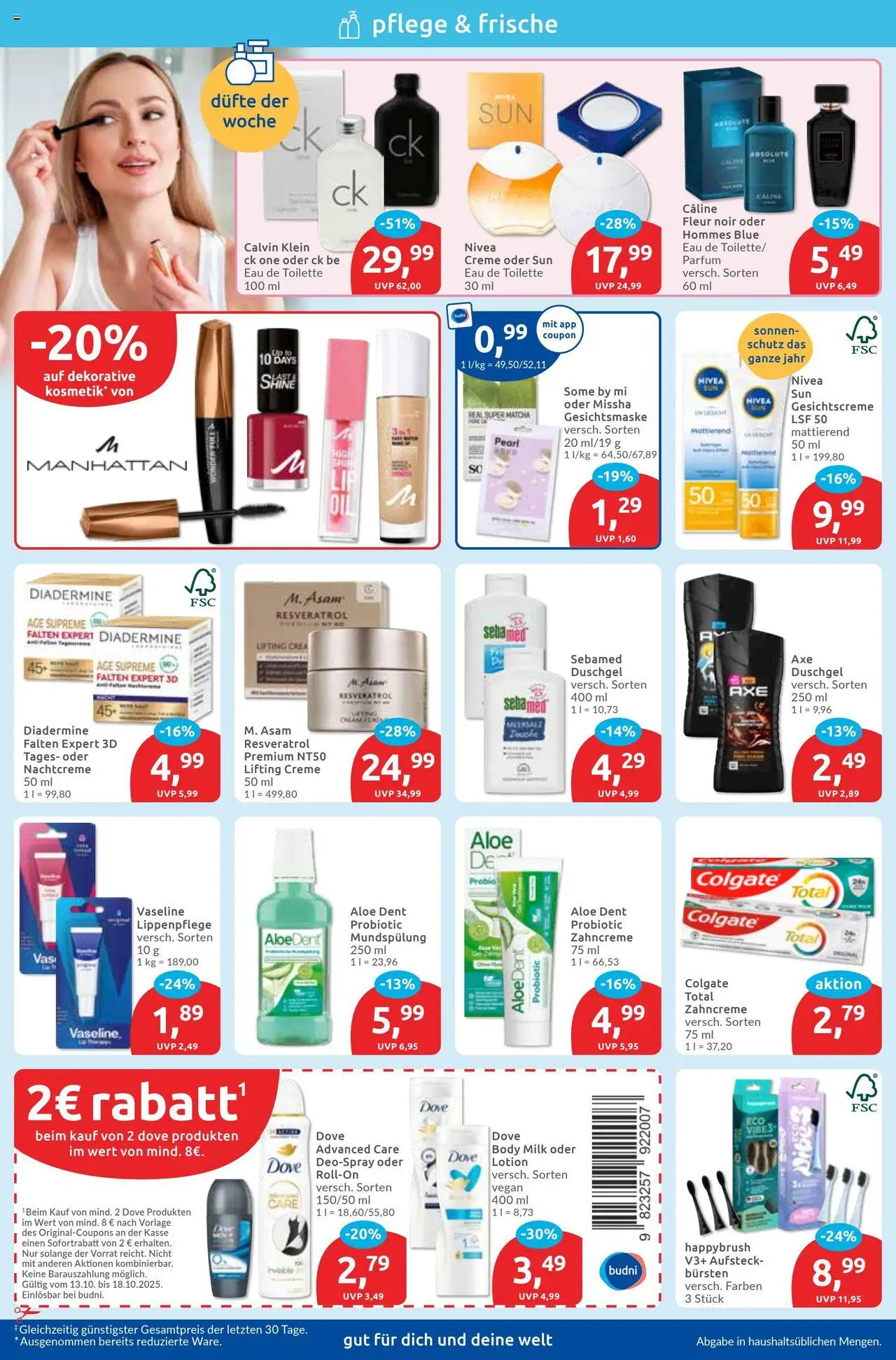Budni Prospekt 	 – gültig ab 13.10.2025 | Seite: 2 | Produkte: Eau de Toilette, Creme, Body Milk, Nachtcreme