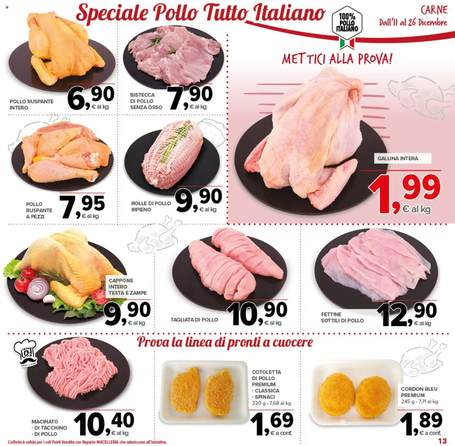 Volantino Todis del 11.12.2025 | Pagina: 13 | Prodotti: Pollo, Tacchino, Spinaci, Macinato